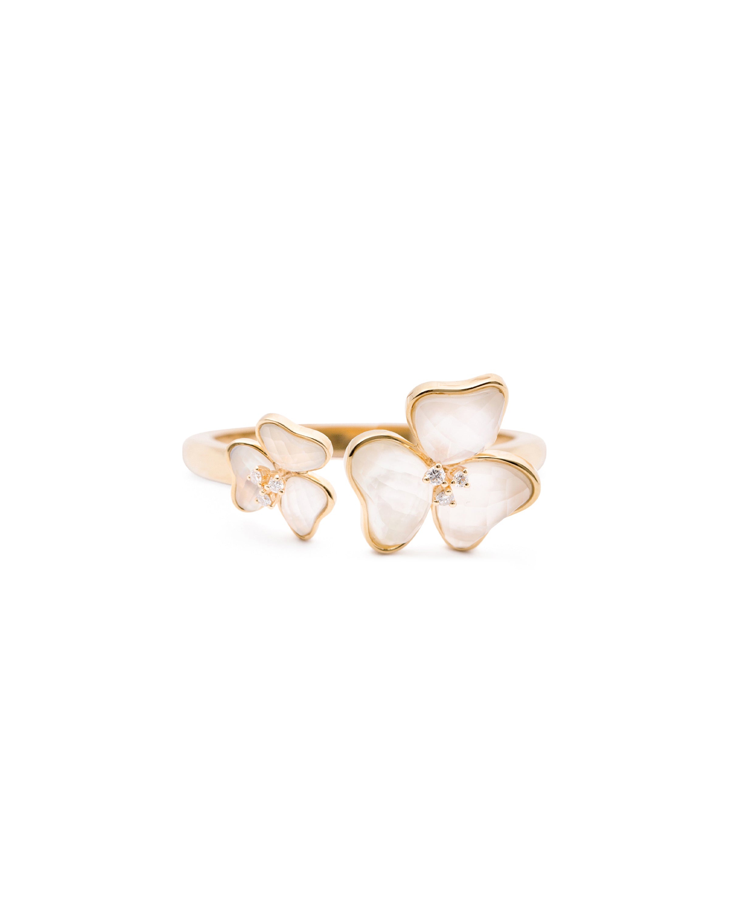 Il Petalo Double Floral Ring in Mother of Pearl