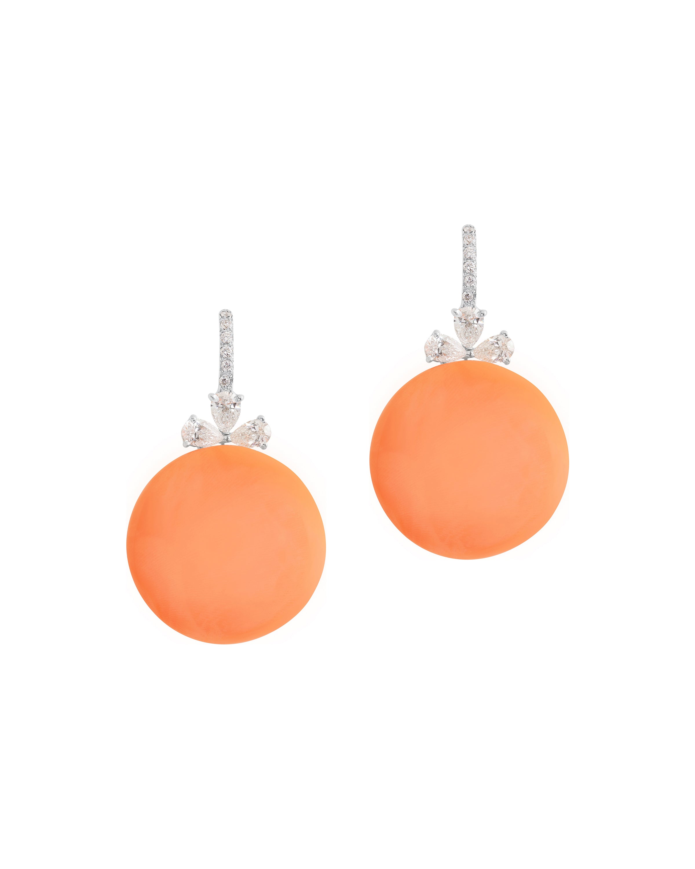 Floral Coral Circle Earrings