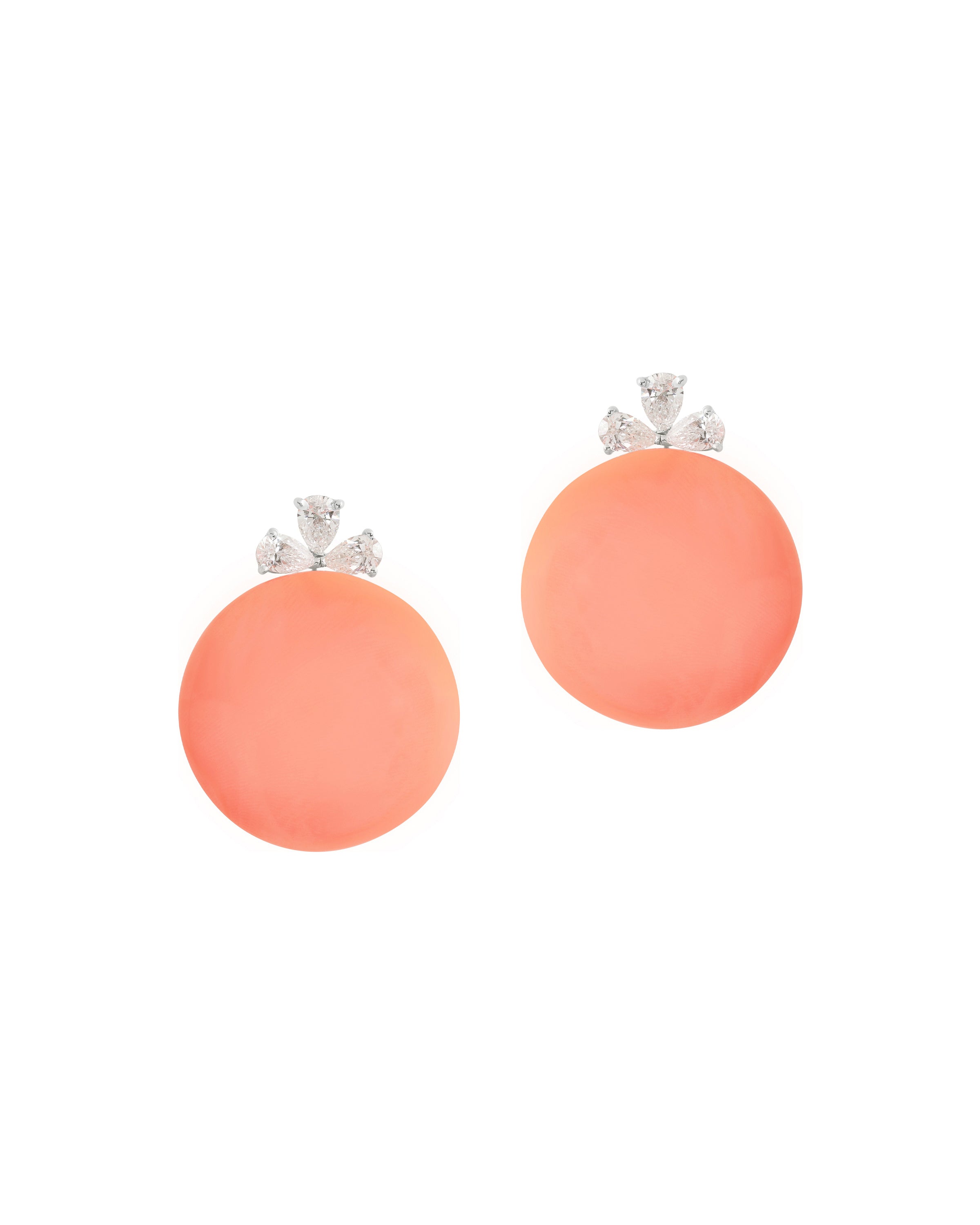 Floral Coral Circle Earrings