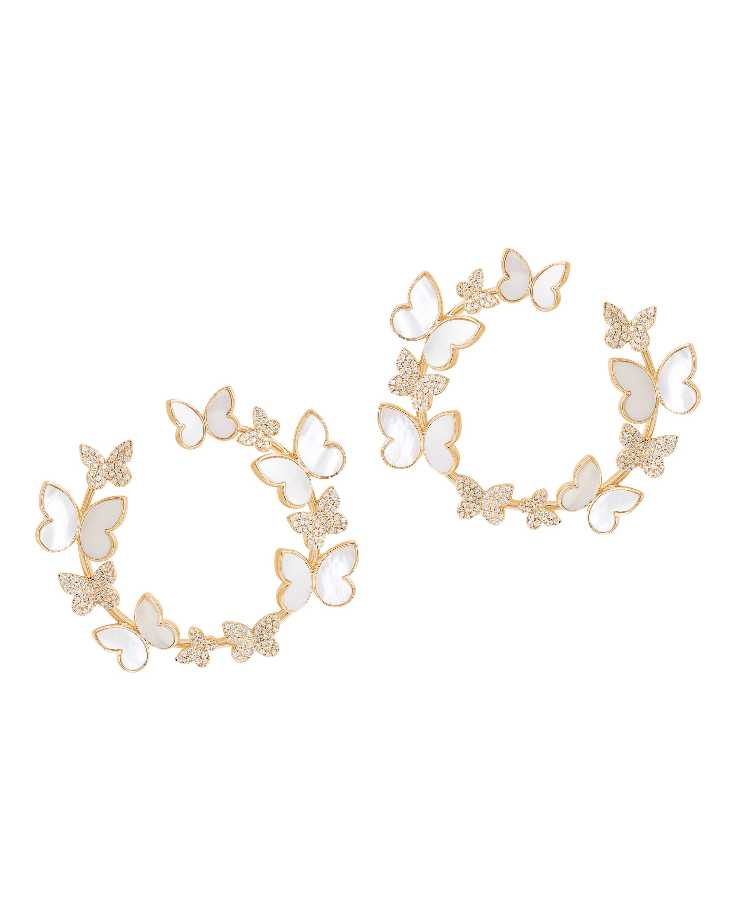 Mini Fauna Butterfly Hoops in Mother of Pearl