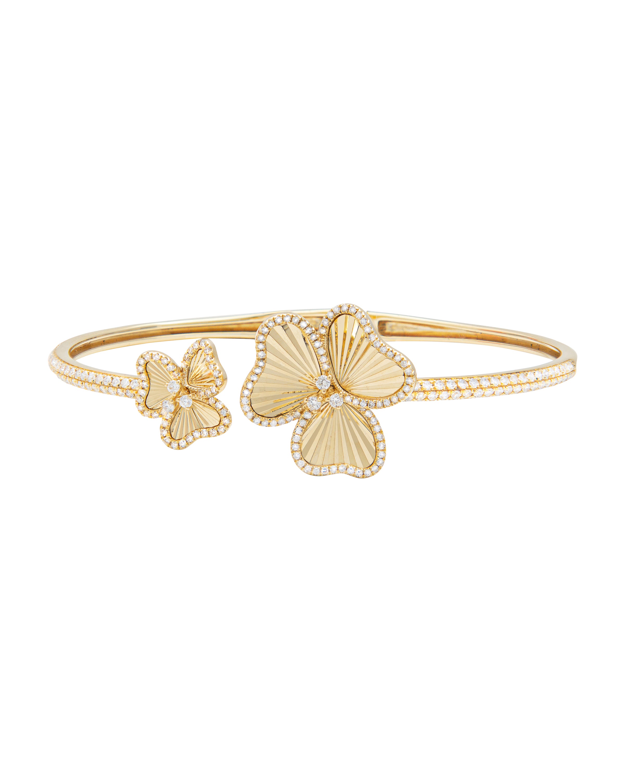 Doré Double Floral Bracelet with Diamonds