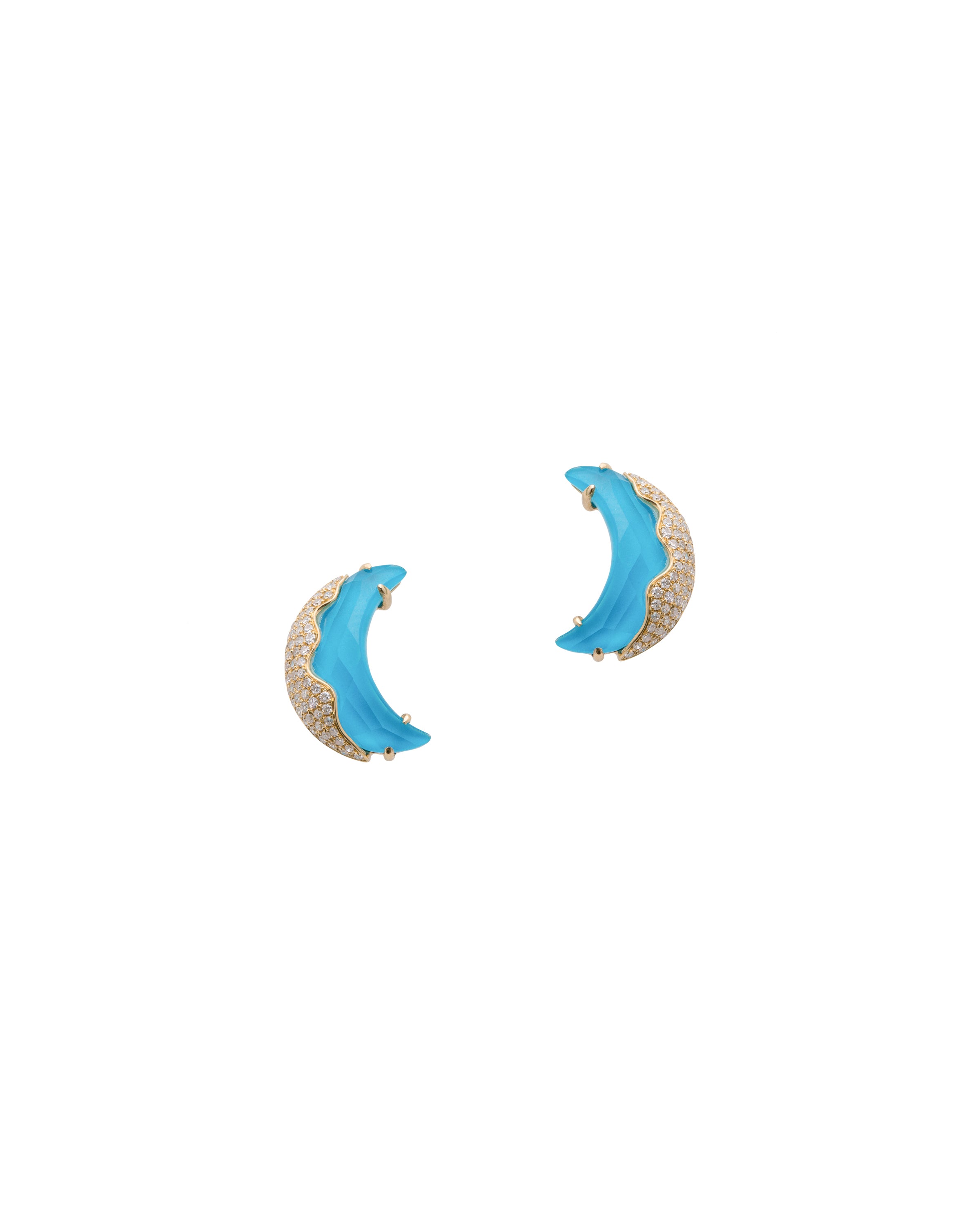 Mia Luna Crescent Moon Earring in Turquoise