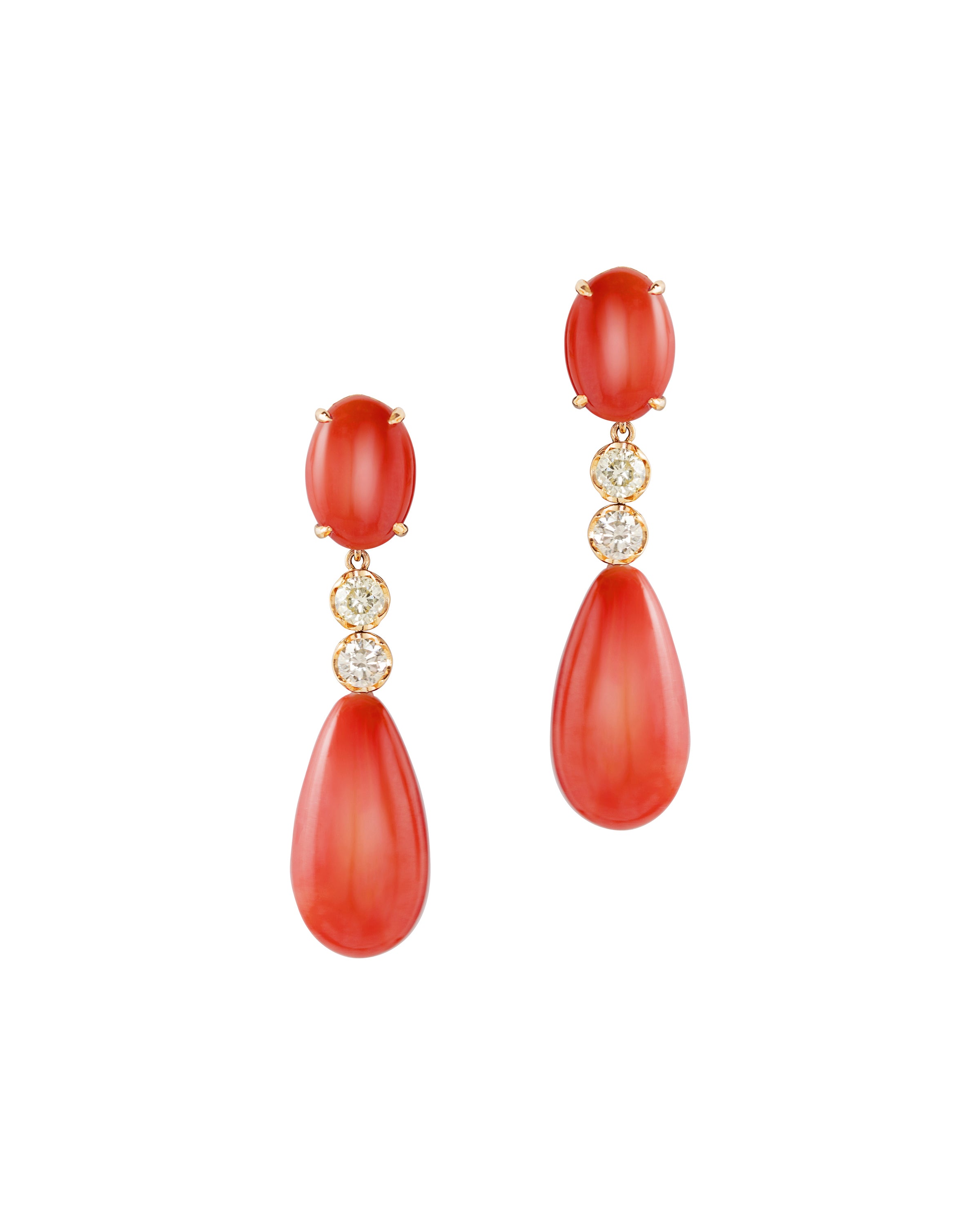Double Diamond Drop Earrings