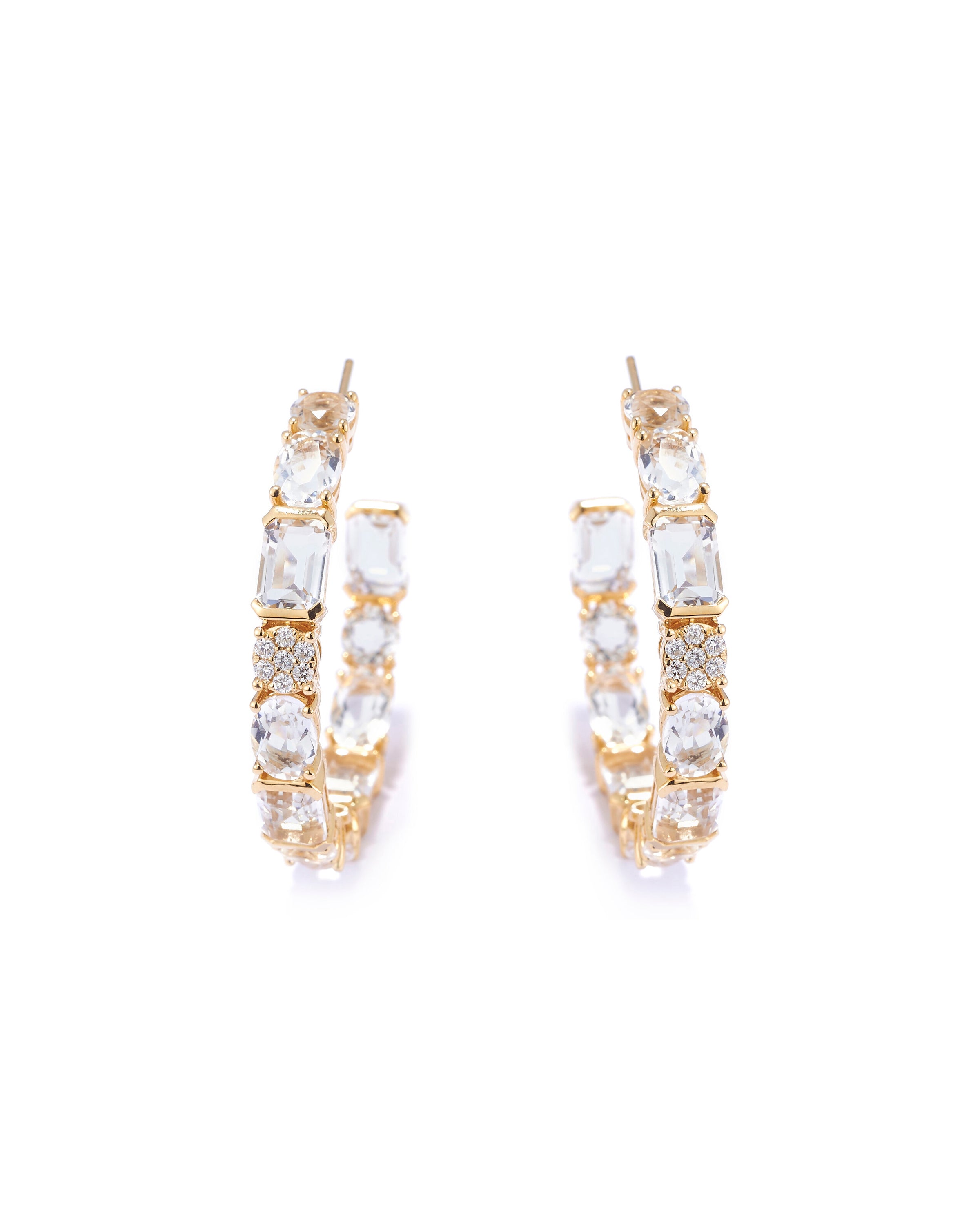 Allegra Hoop in White Topaz and Diamonds