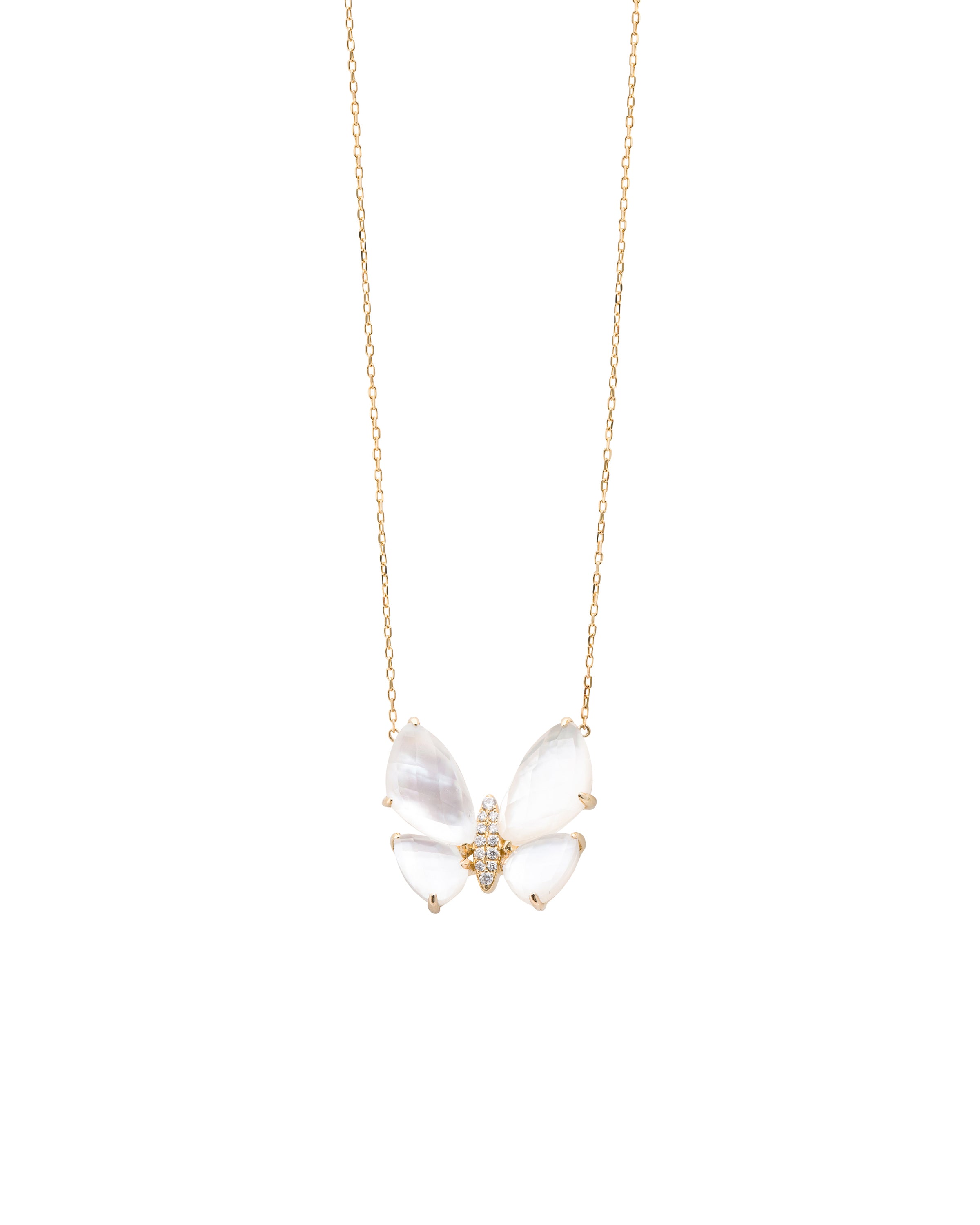 Fauna Small Butterfly Necklace in Mother of Pearl