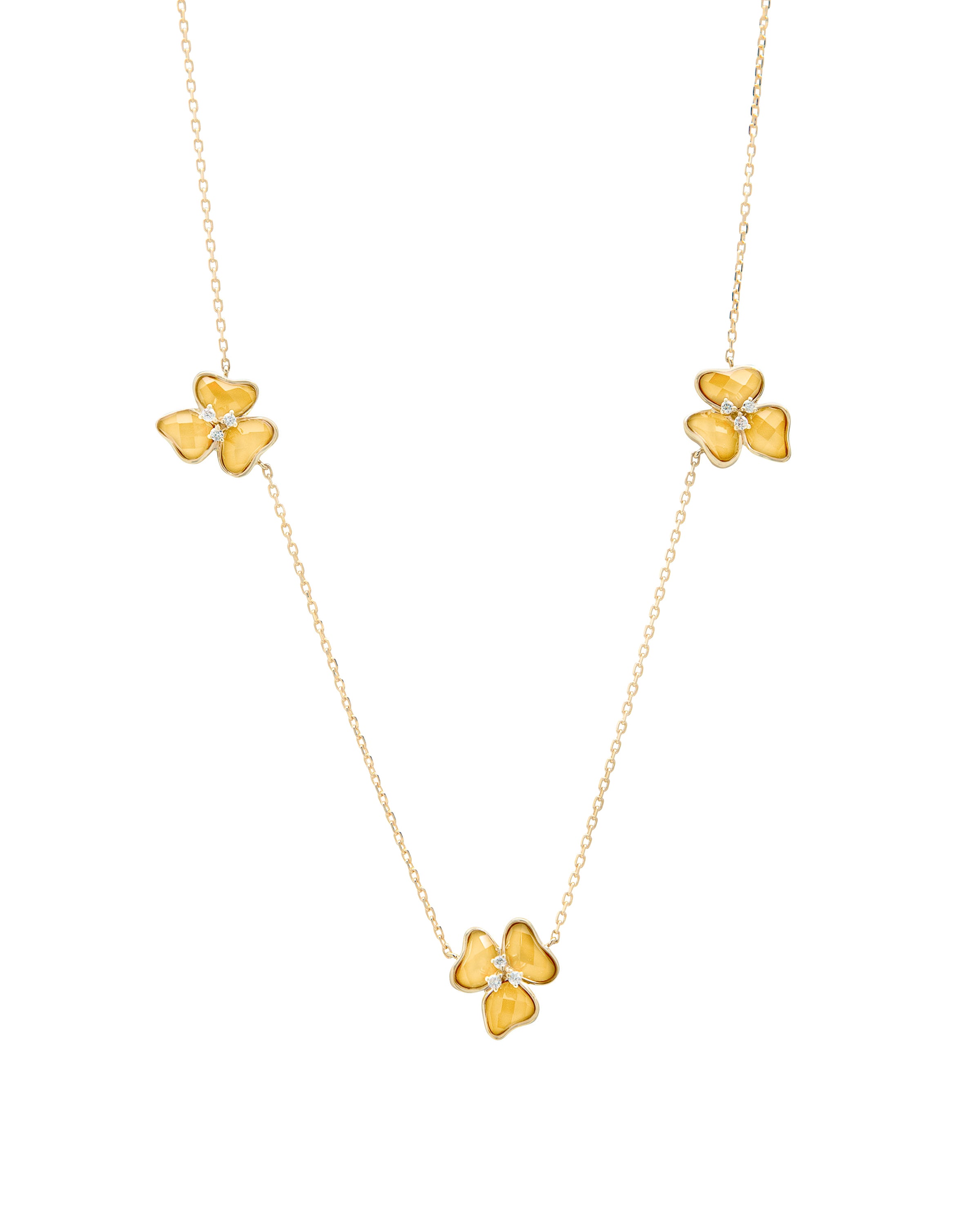 Il Petalo Mini Floral Station Necklace in Citrine