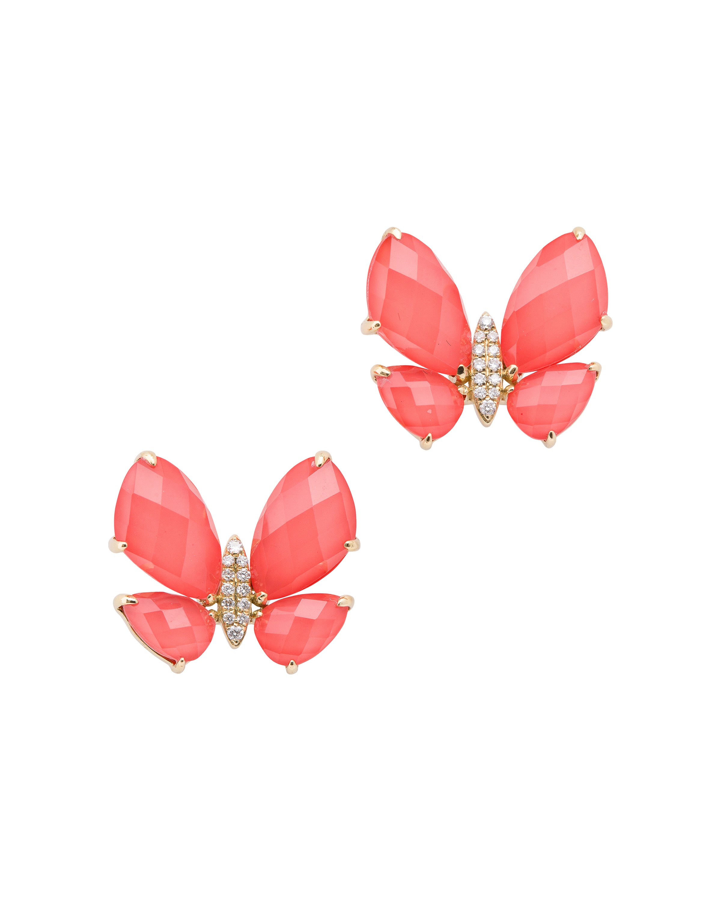 Fauna Large Butterfly Studs in Coral