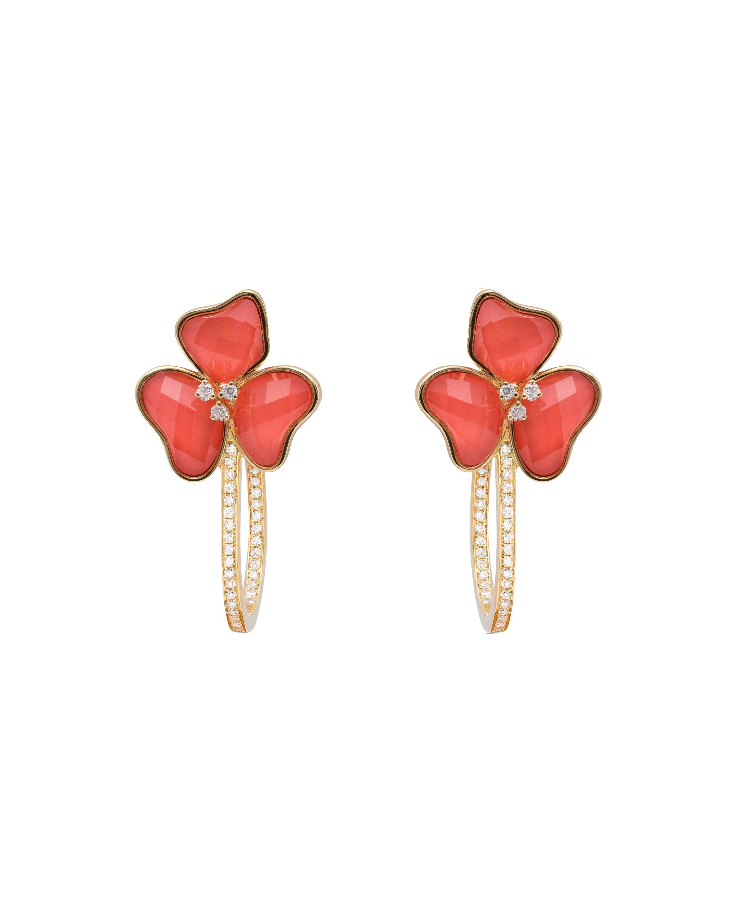Il Petalo Hoops in Coral