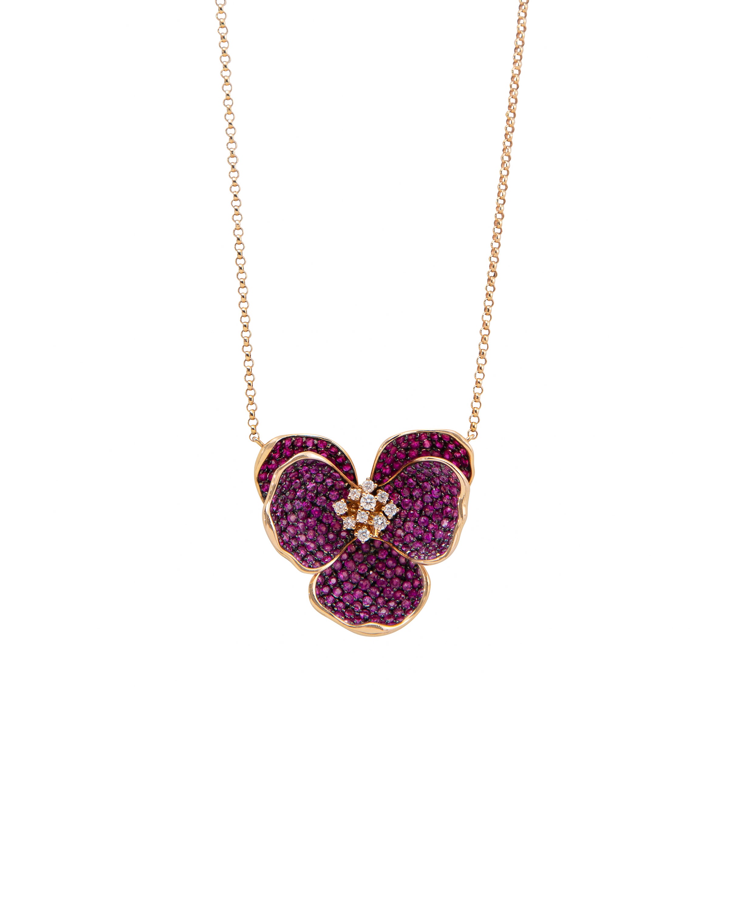 Ruby Pansy Pendant