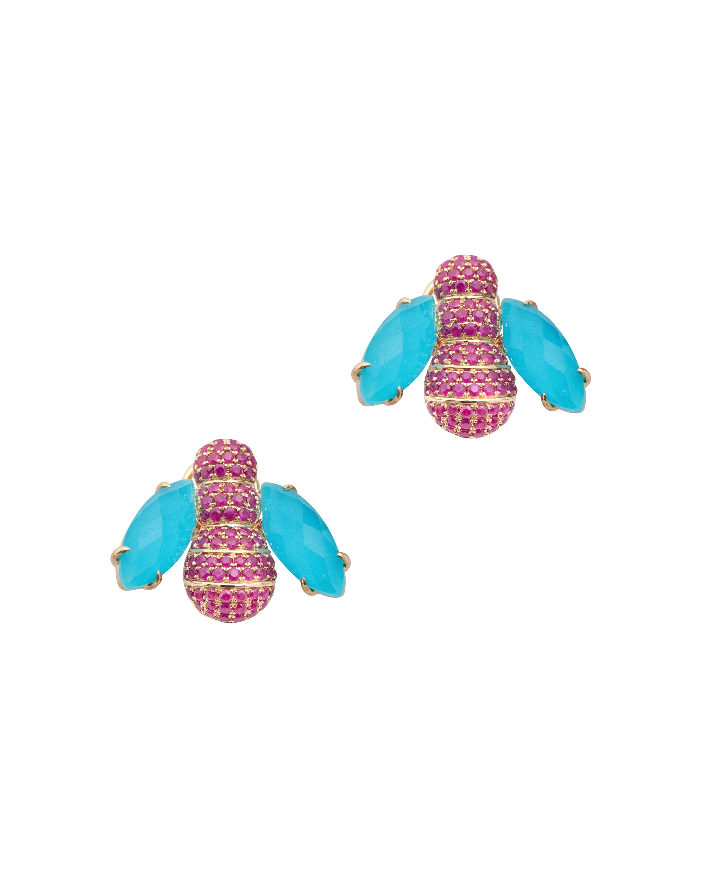 Pannalino Bee Earrings in Turquoise and Ruby