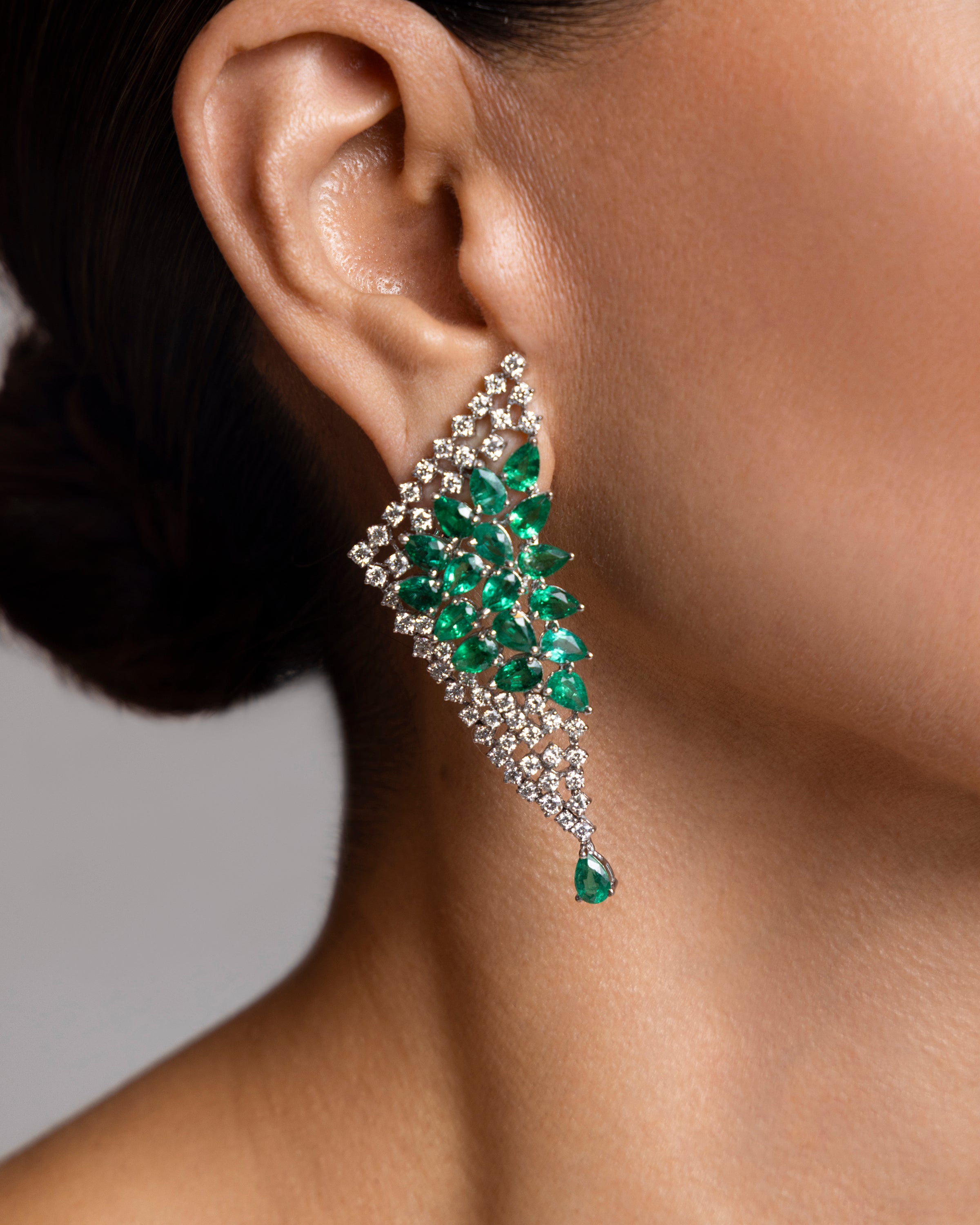 Dramatic Emerald Earrings