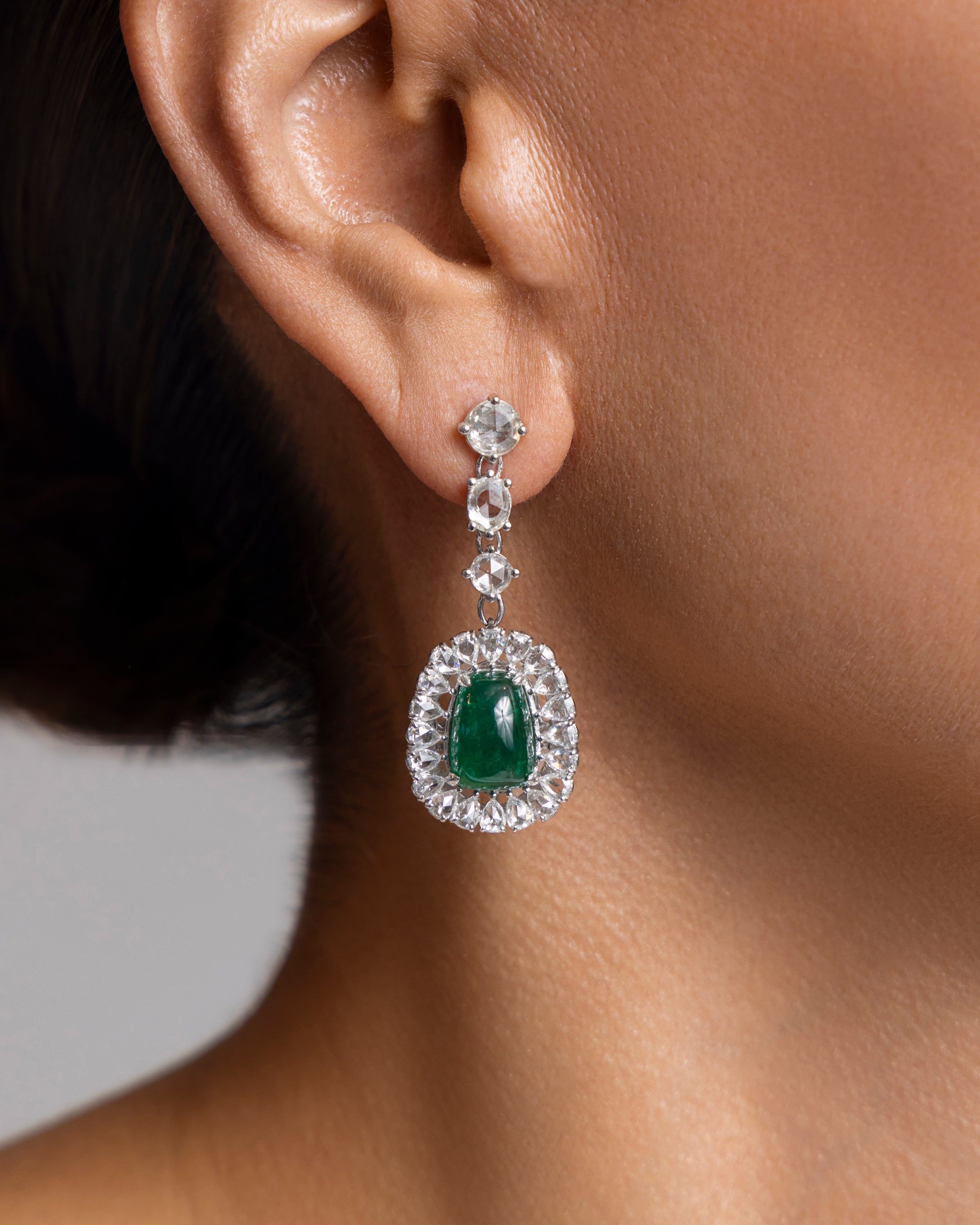 Floating Emerald Earrings