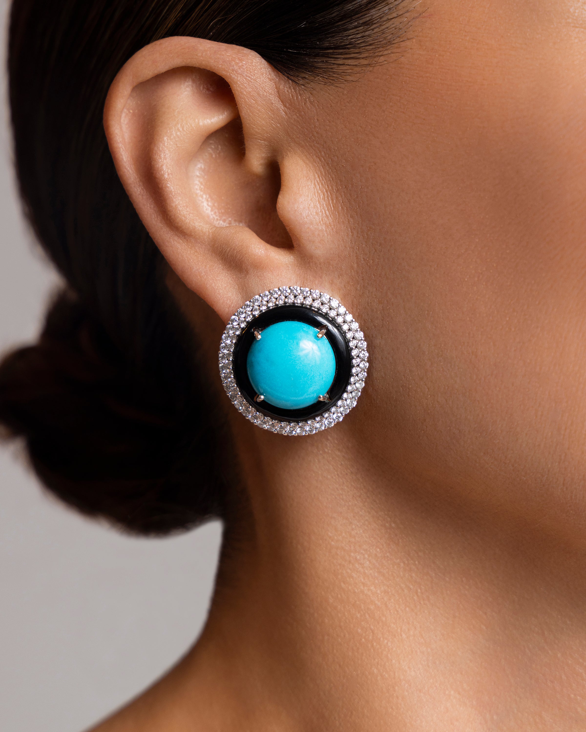 Dramatic Turquoise Studs