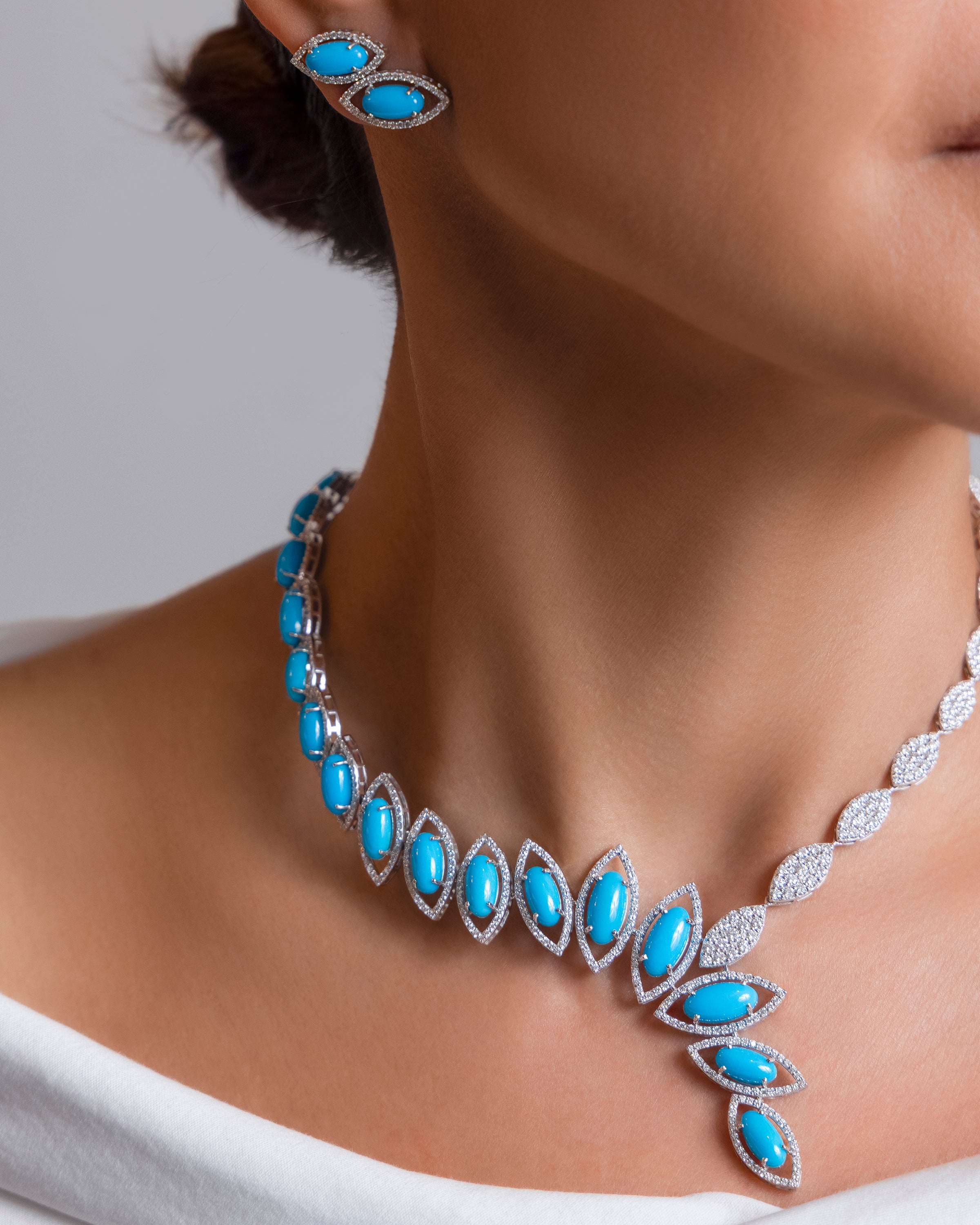 Marquise Modern Turquoise Necklace
