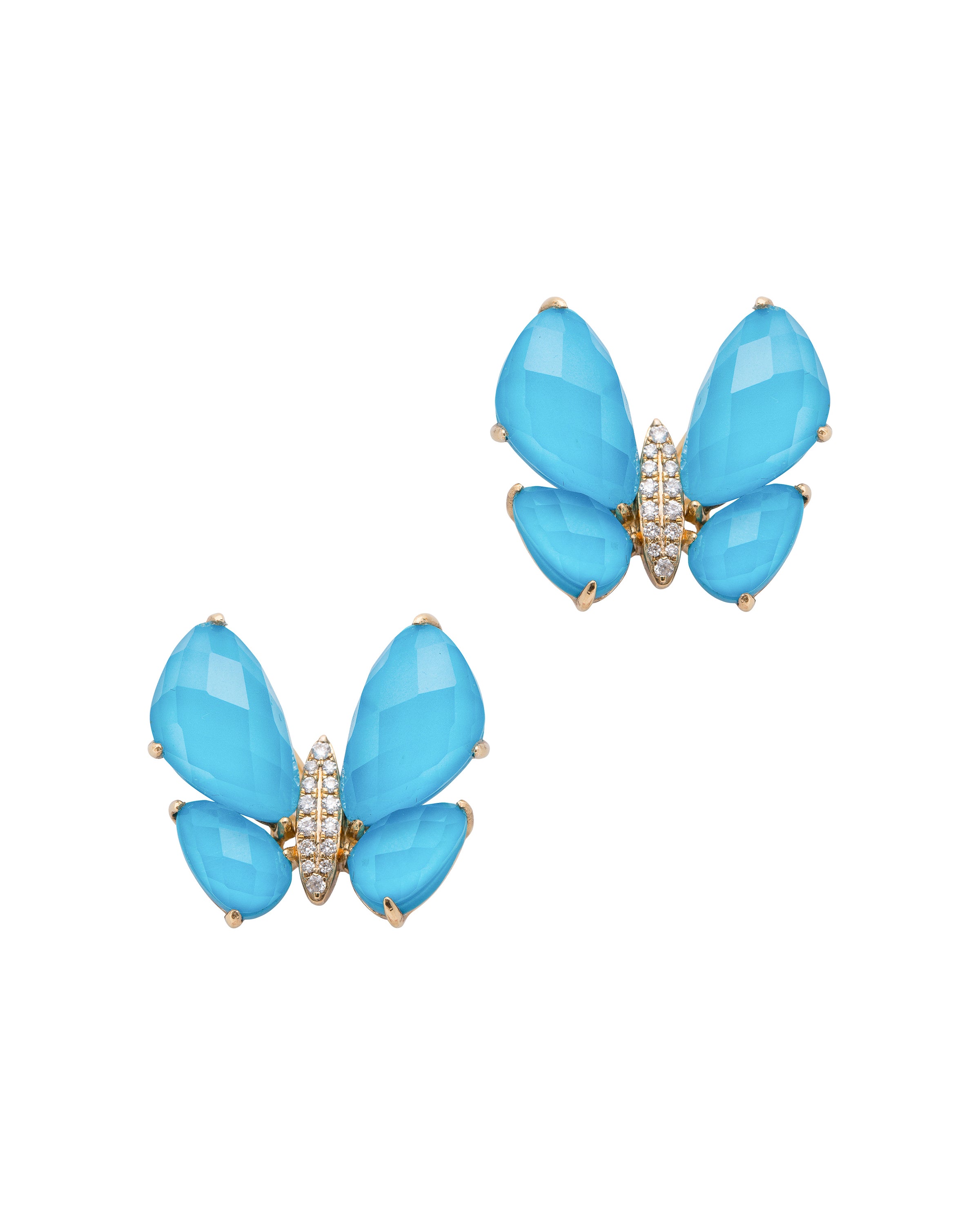 Fauna Large Butterfly Studs in Turquoise