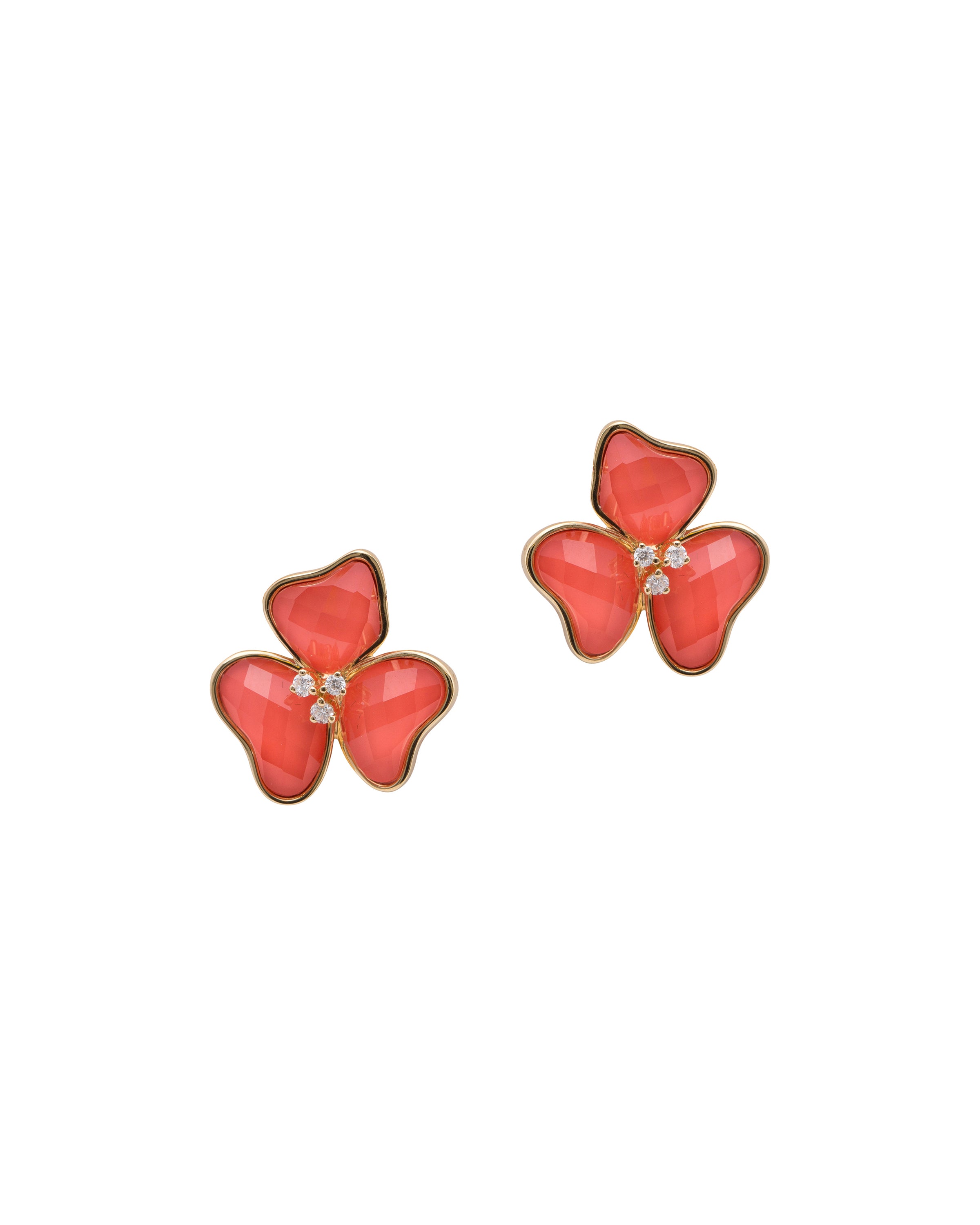 Il Petalo Classic Earrings in Coral