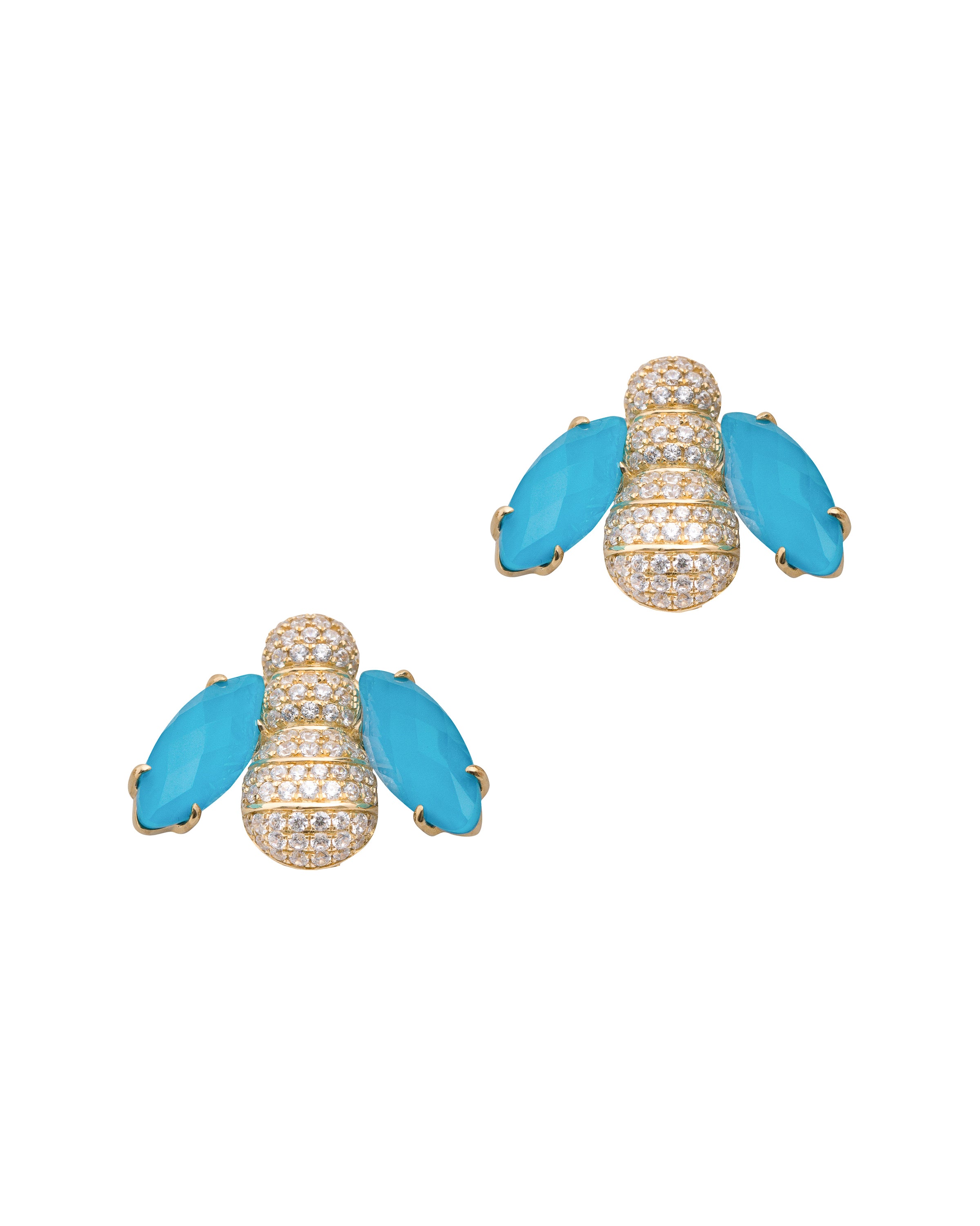 Pannalino Bee Earrings in Turquoise and White Topaz