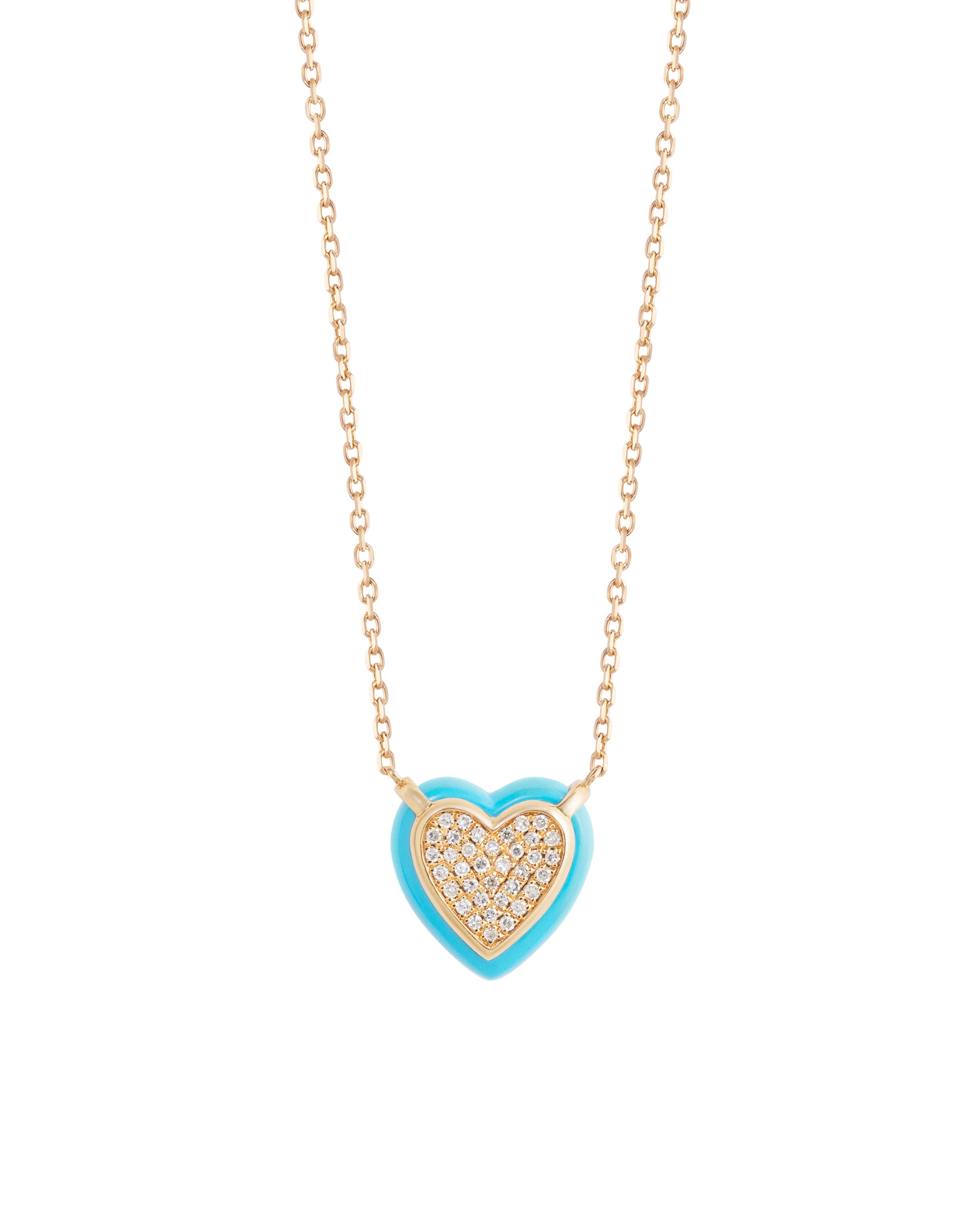 Shimmering Turquoise Heart Necklace