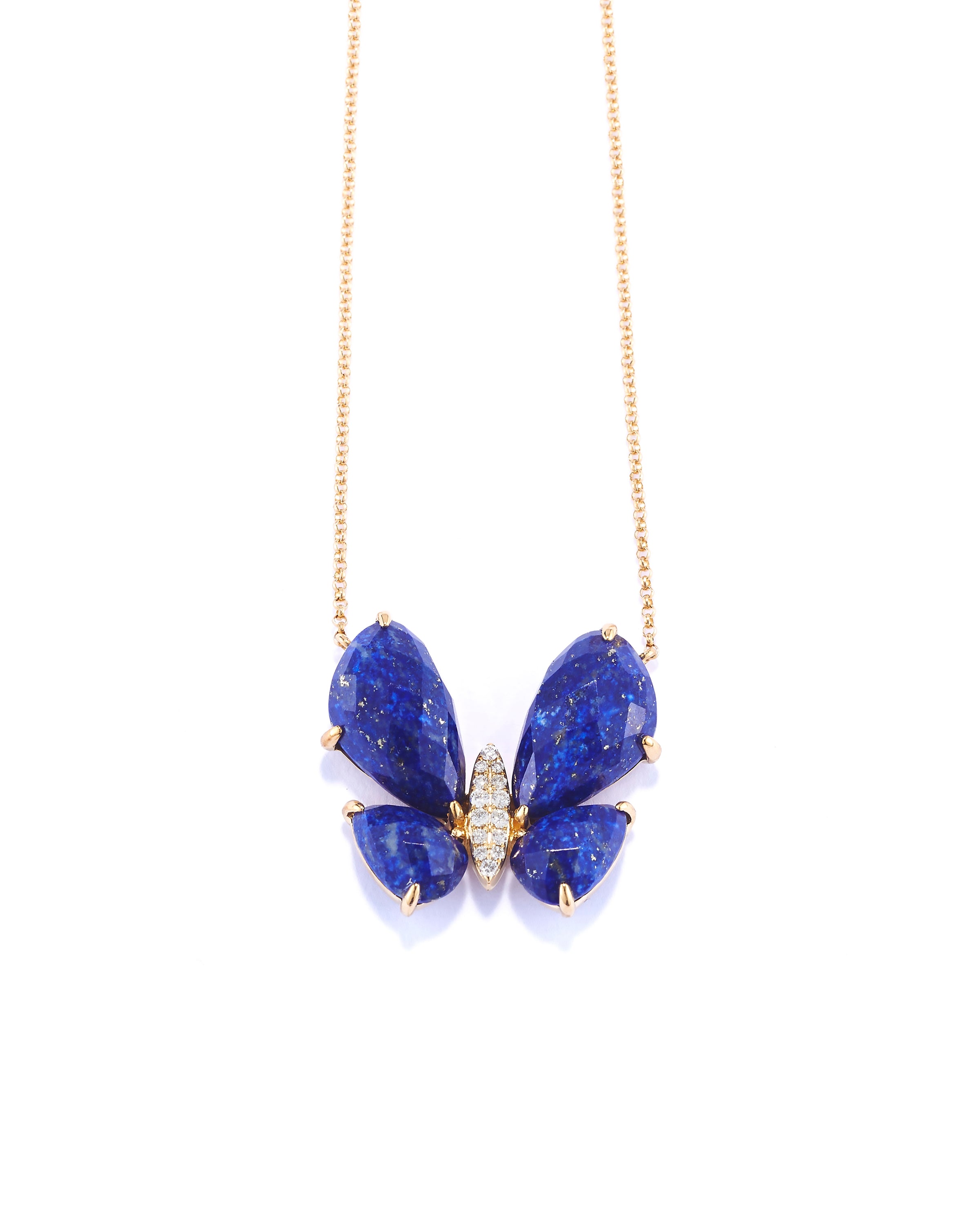 Fauna Large Butterfly Necklace in Lapis Lazuli