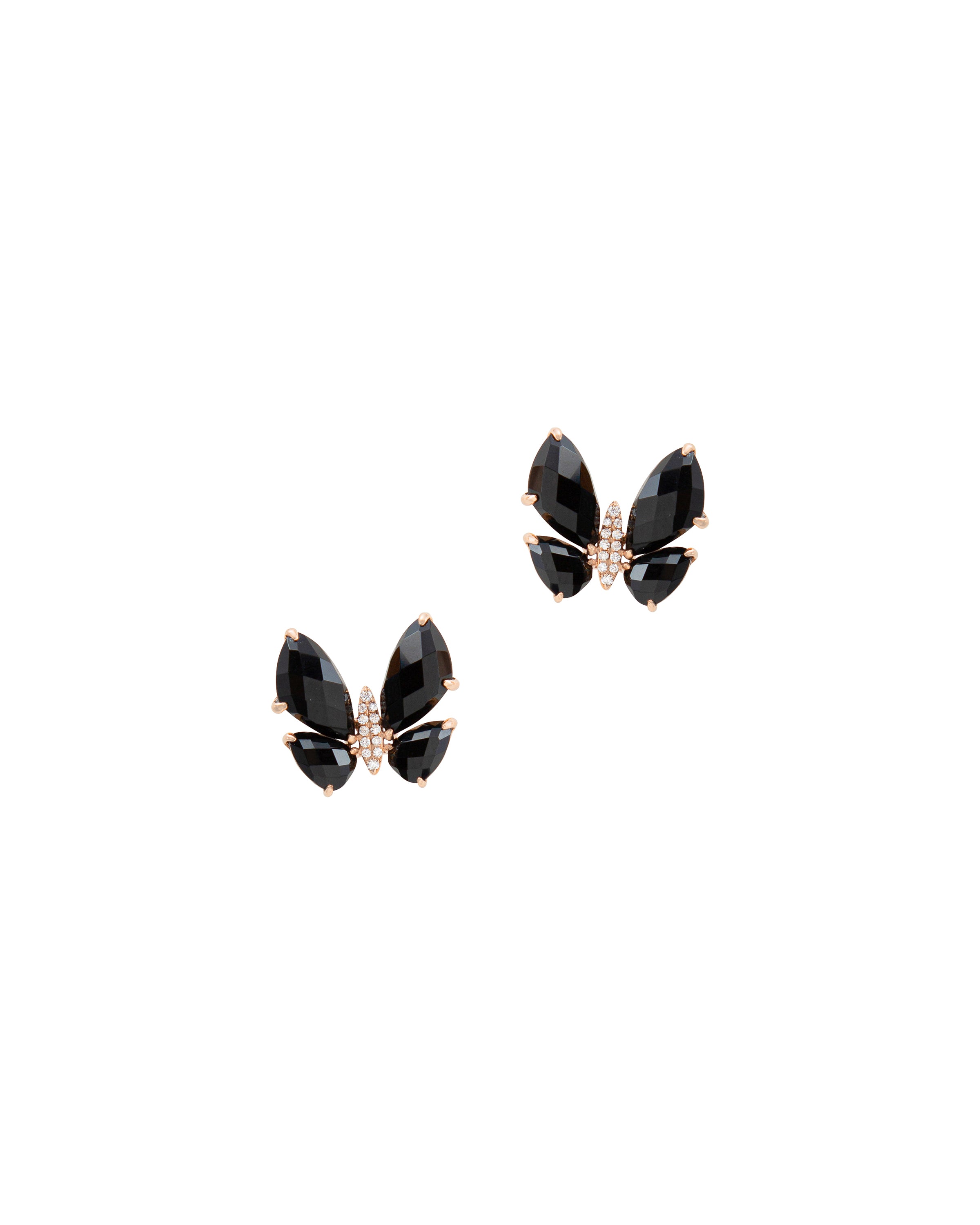 Fauna Small Butterfly Studs in Black Onyx