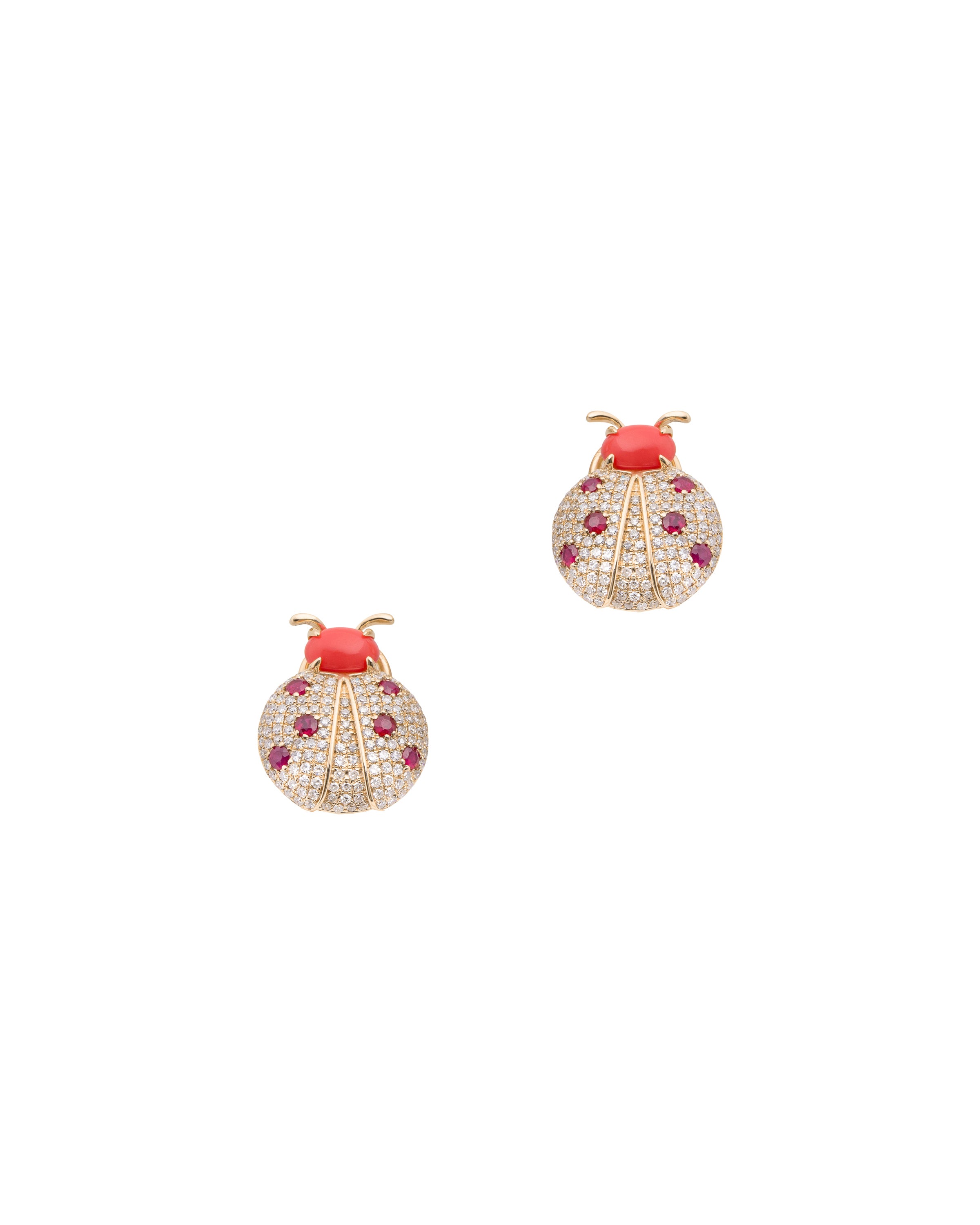 Pannalino Ladybug Earrings Coral