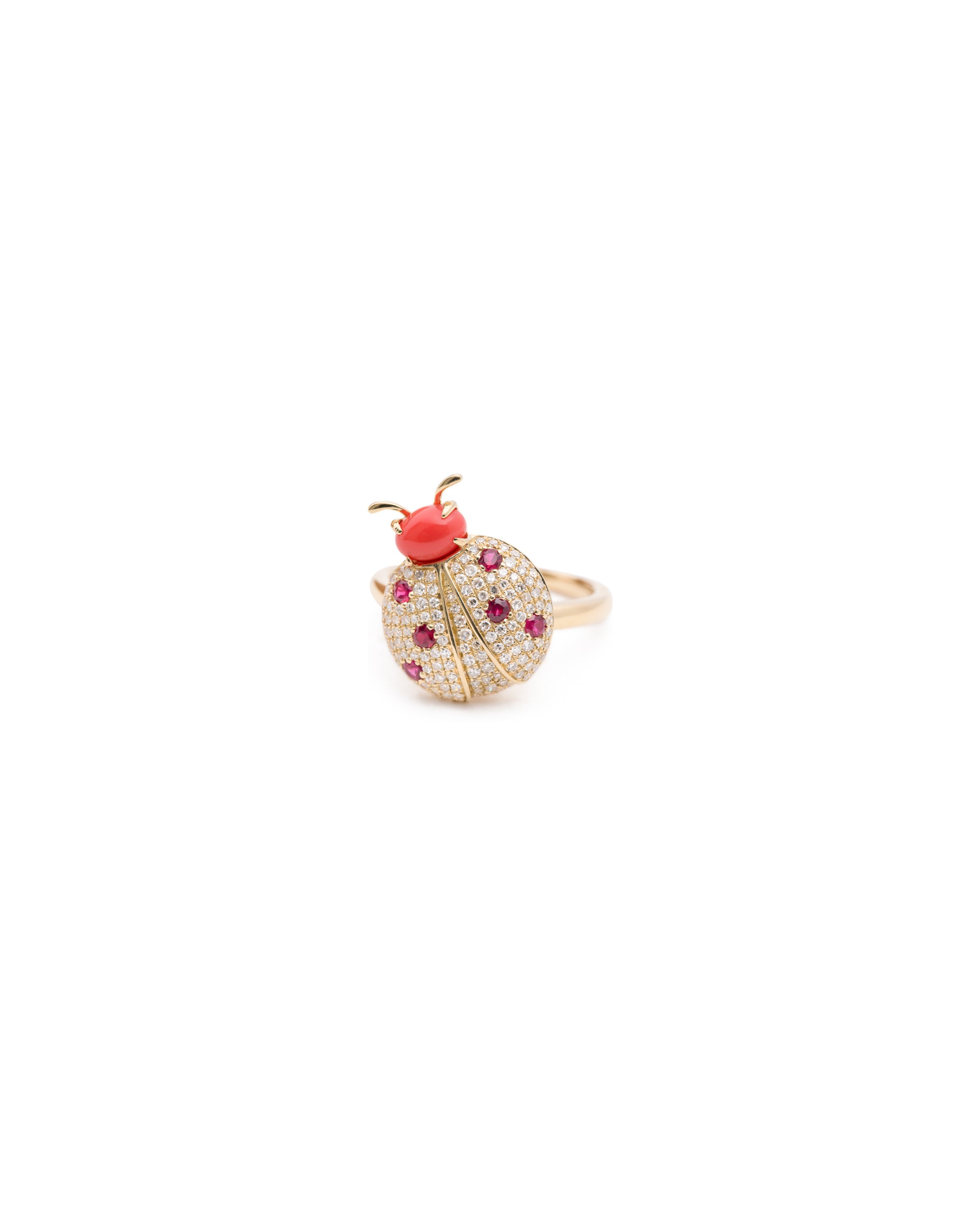 Pannalino Ladybug Ring in Coral