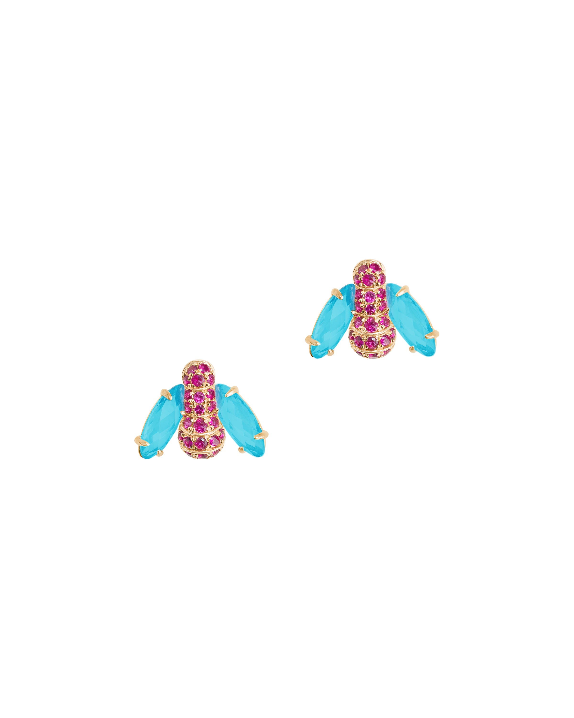 Pannalino Baby Bee Earring in Turquoise and Ruby