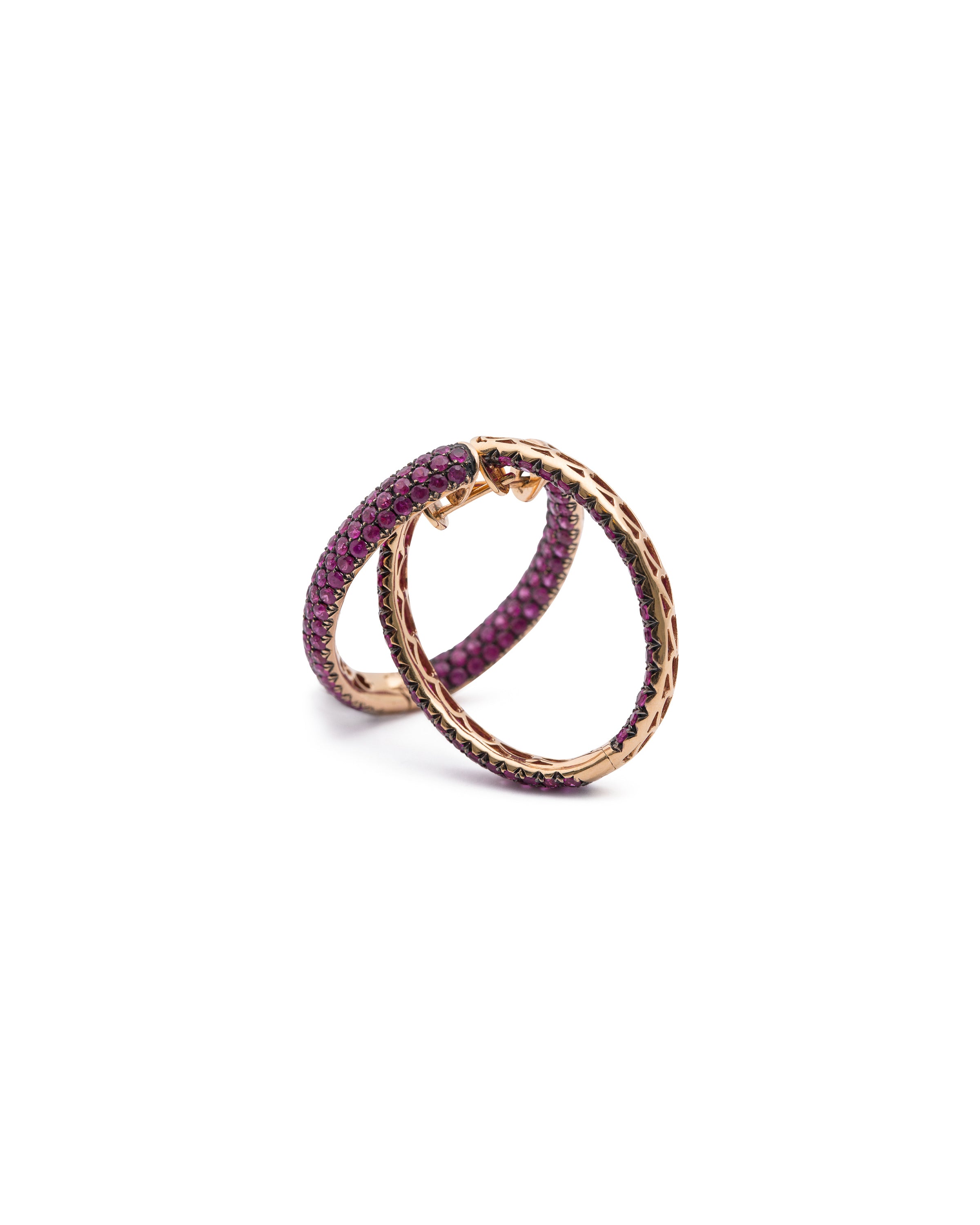 Pave Hoops in Rubies