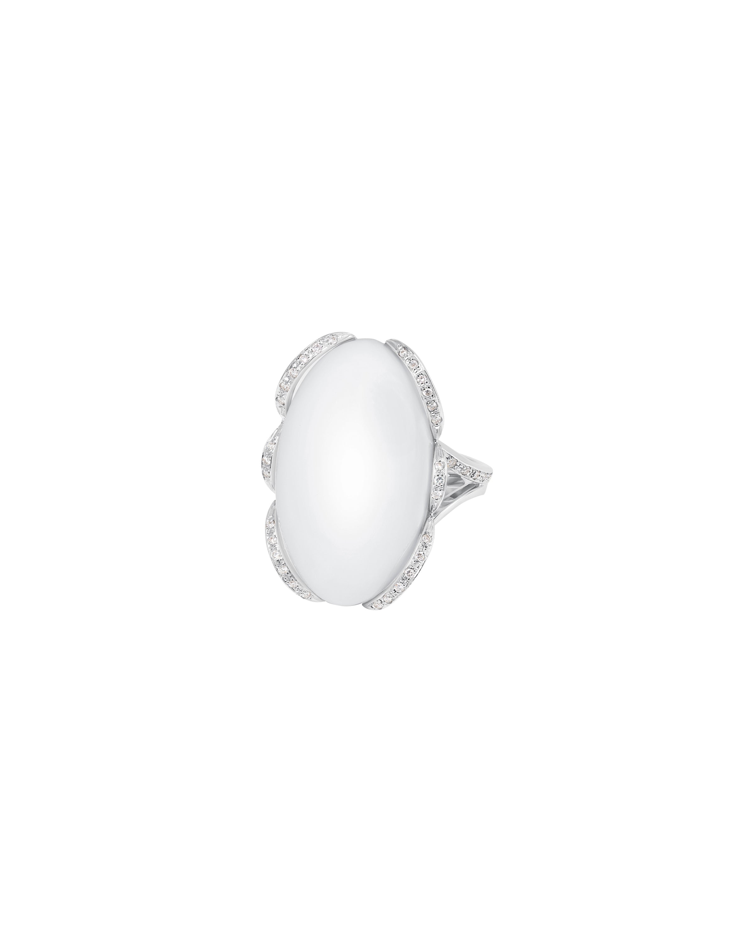 Ribbons White Coral Ring