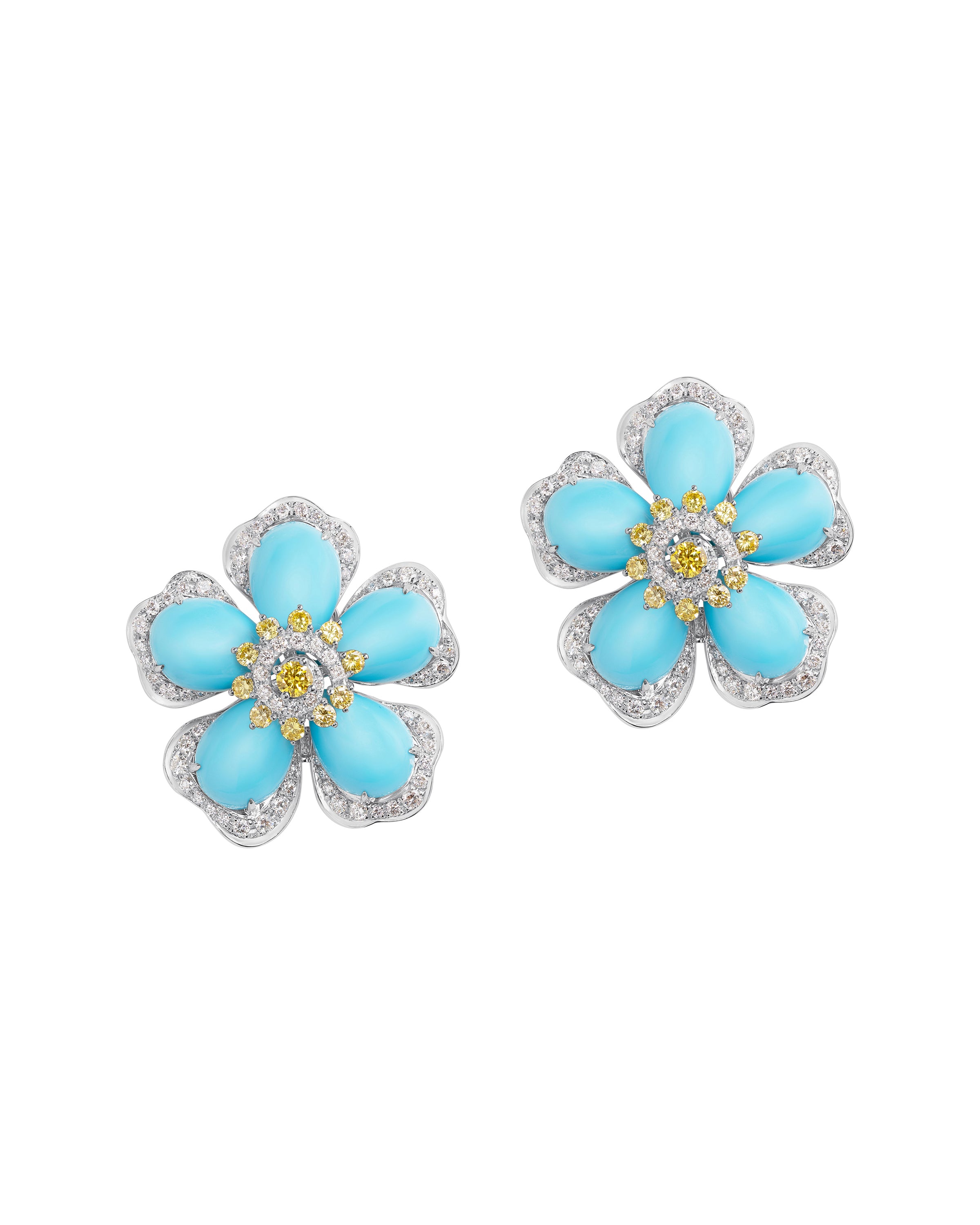 Shimmering Floral Turquoise Earring