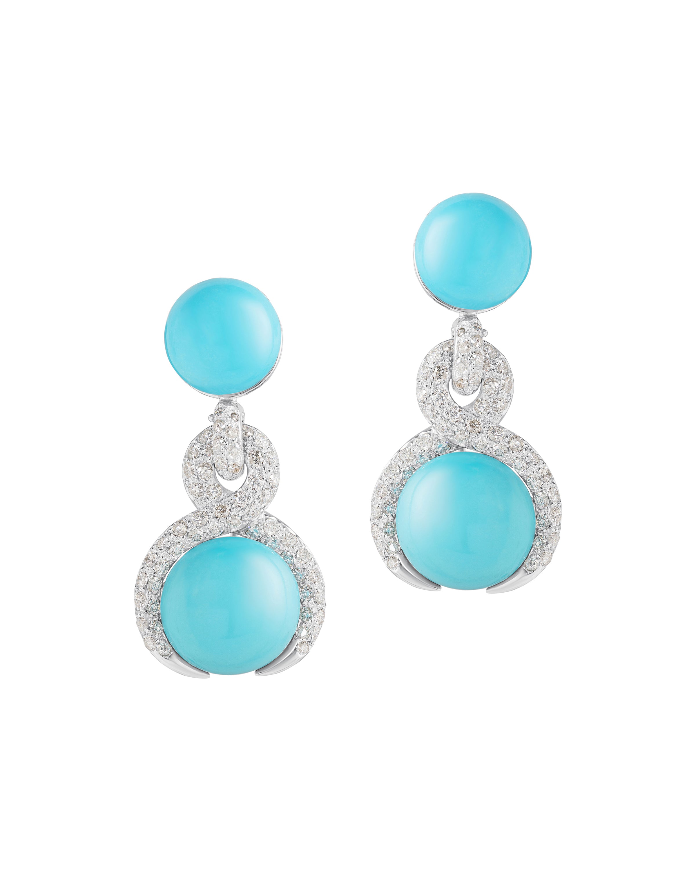 Double Turquoise Drop Earrings