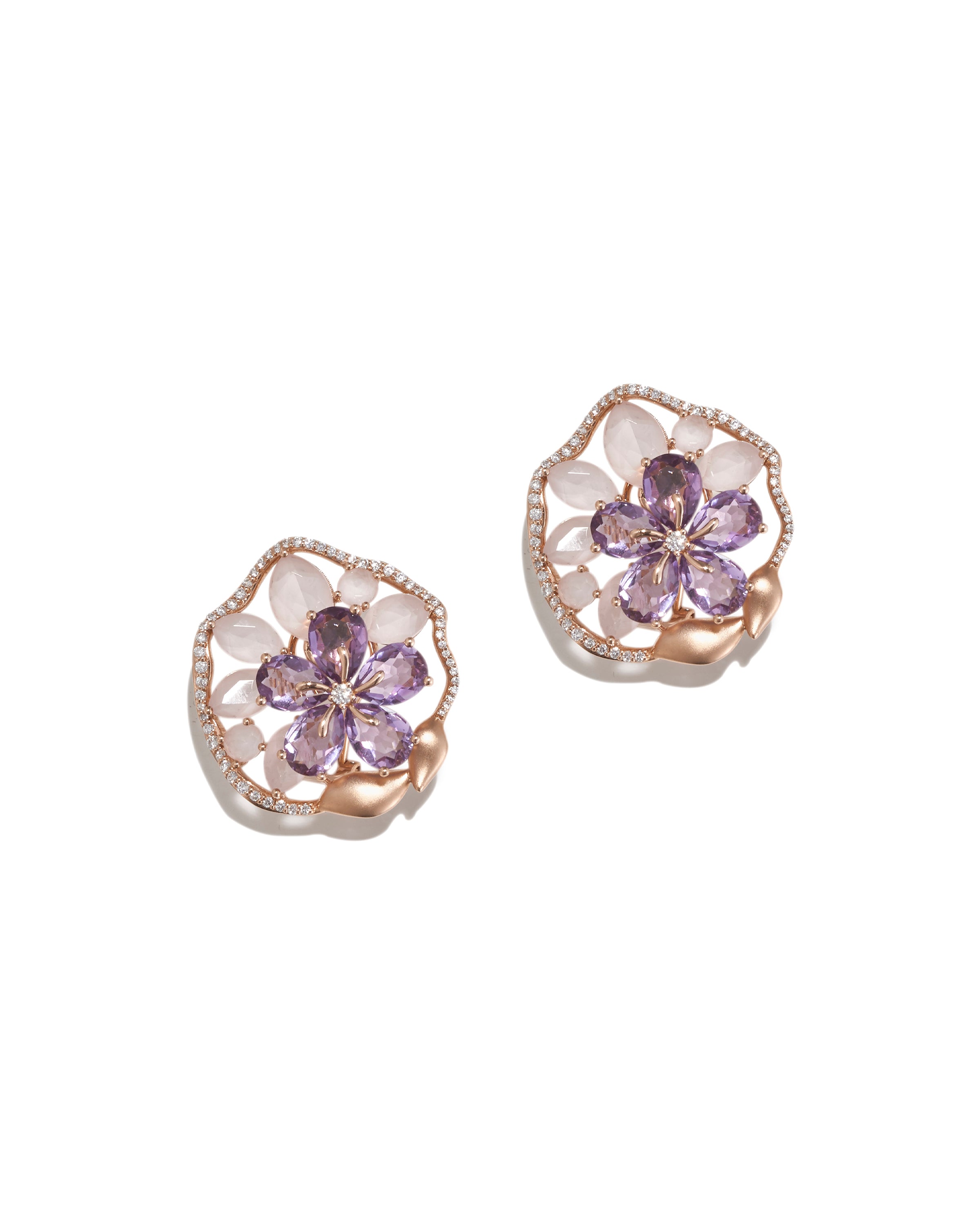 Amethyst Floral Earrings