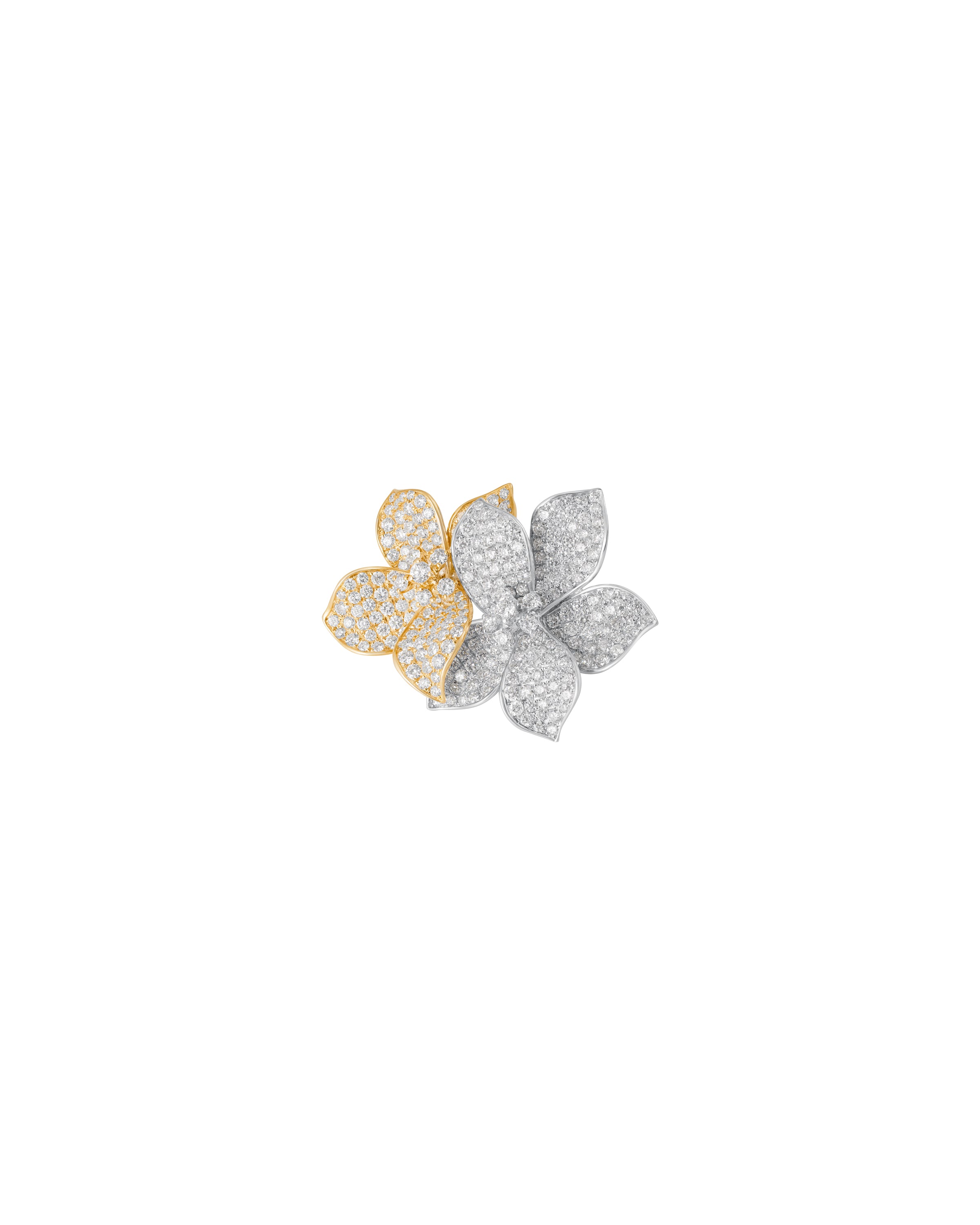 Shimmering Diamond Floral Ring