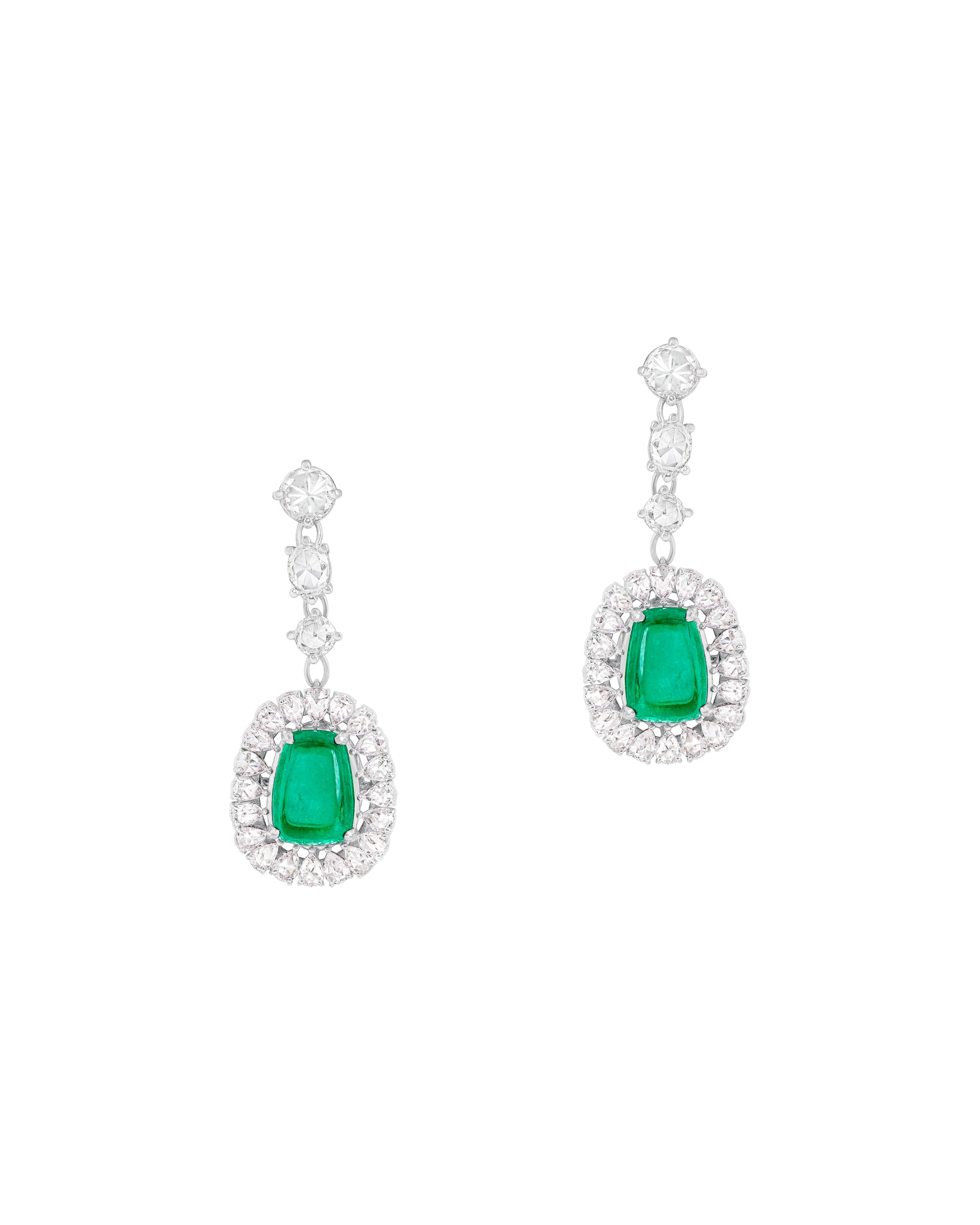 Floating Emerald Earrings
