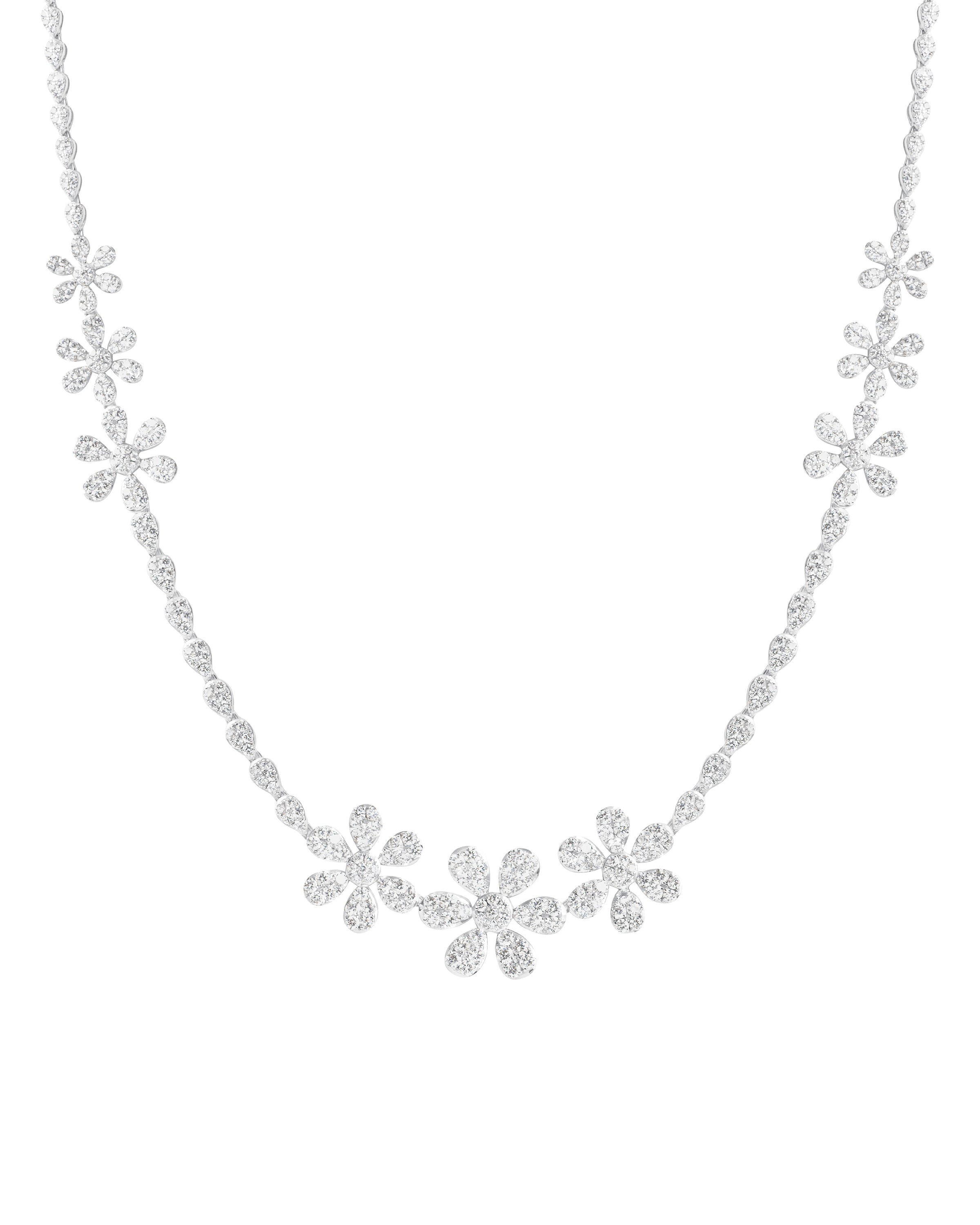 Floral Clusters Diamond Necklace