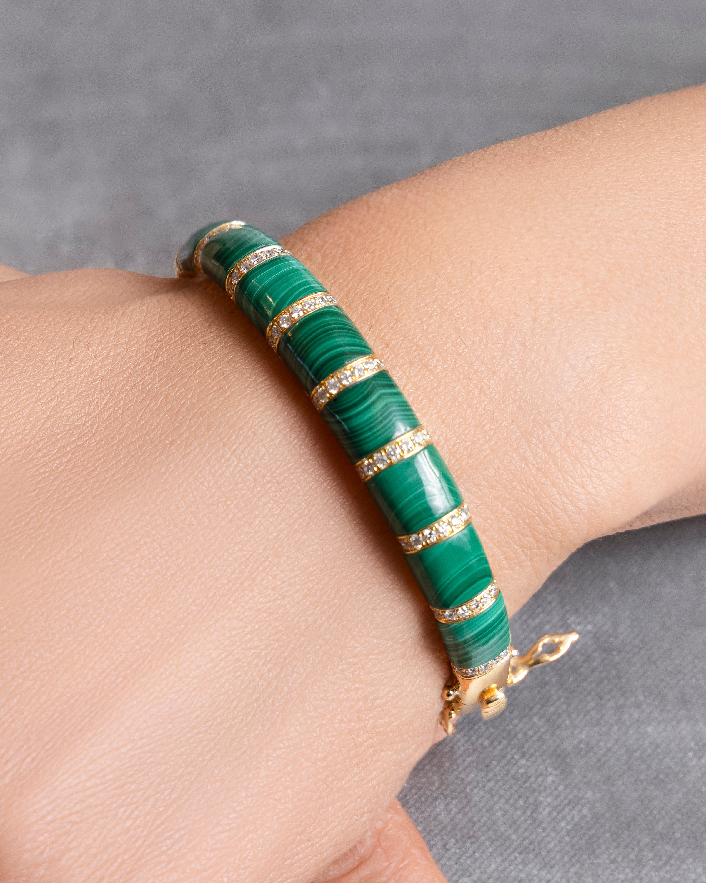 Il Giardino Malachite and Diamonds Cuff