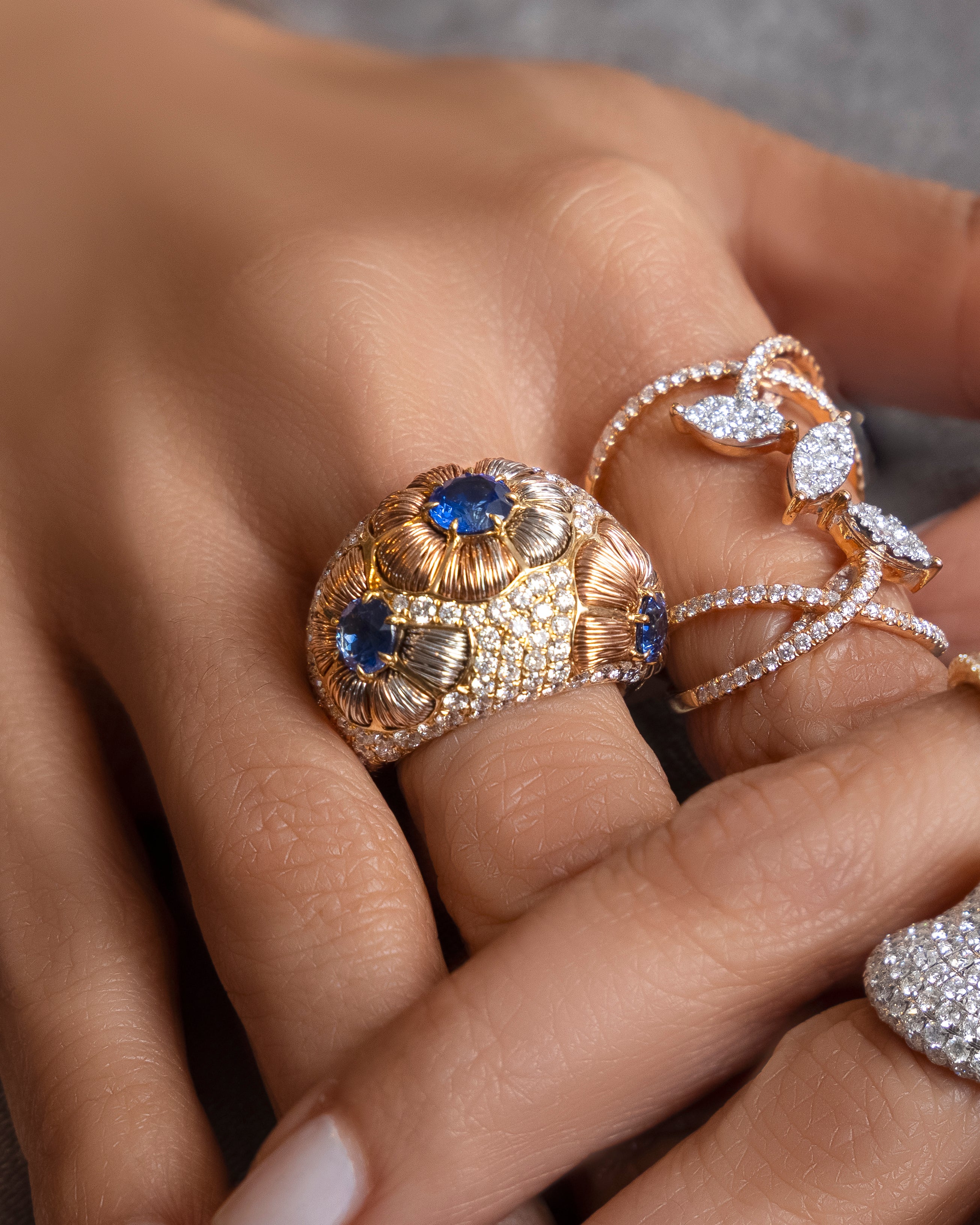 Floral Sapphire Ring