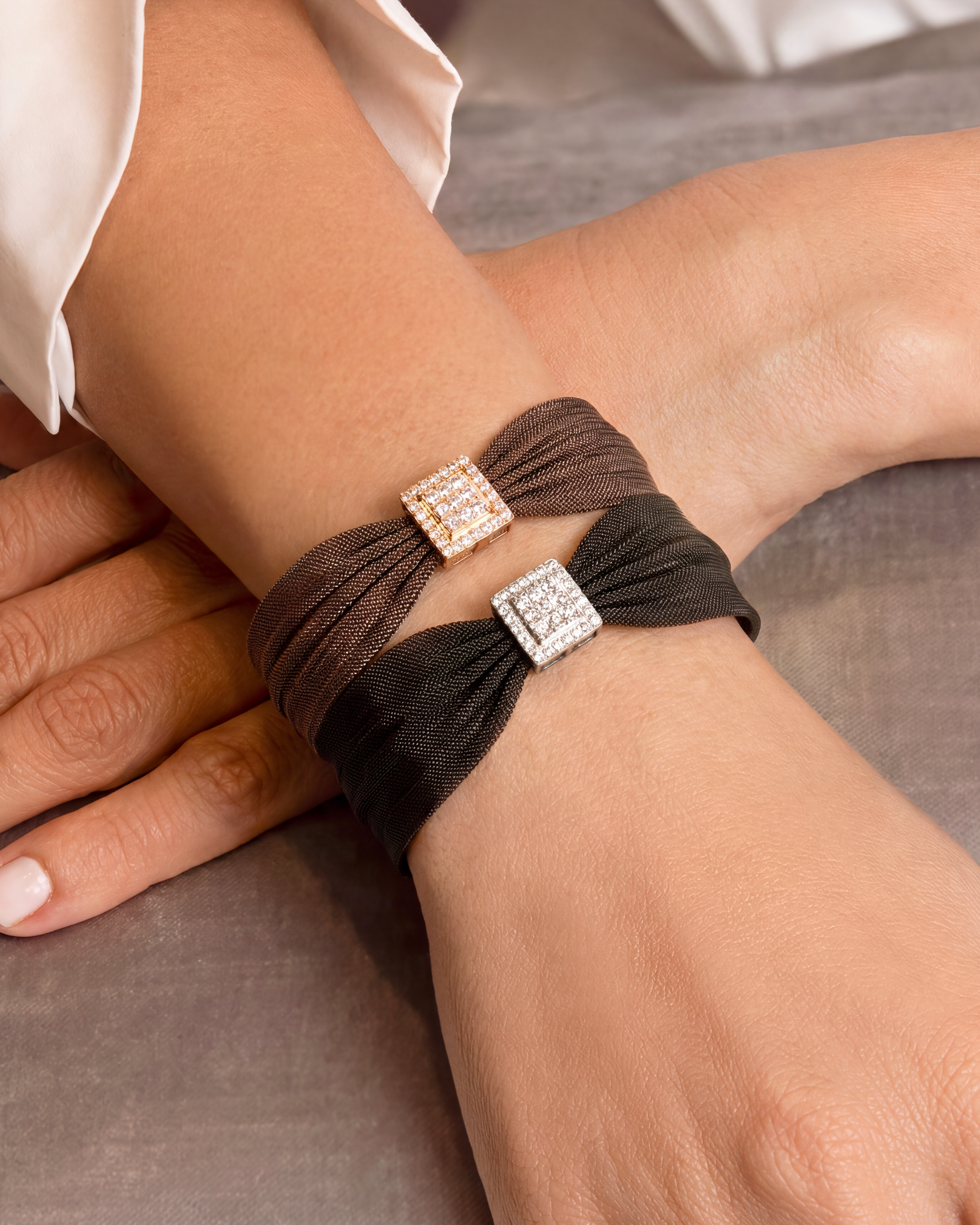 Diamond and Mesh Bracelet