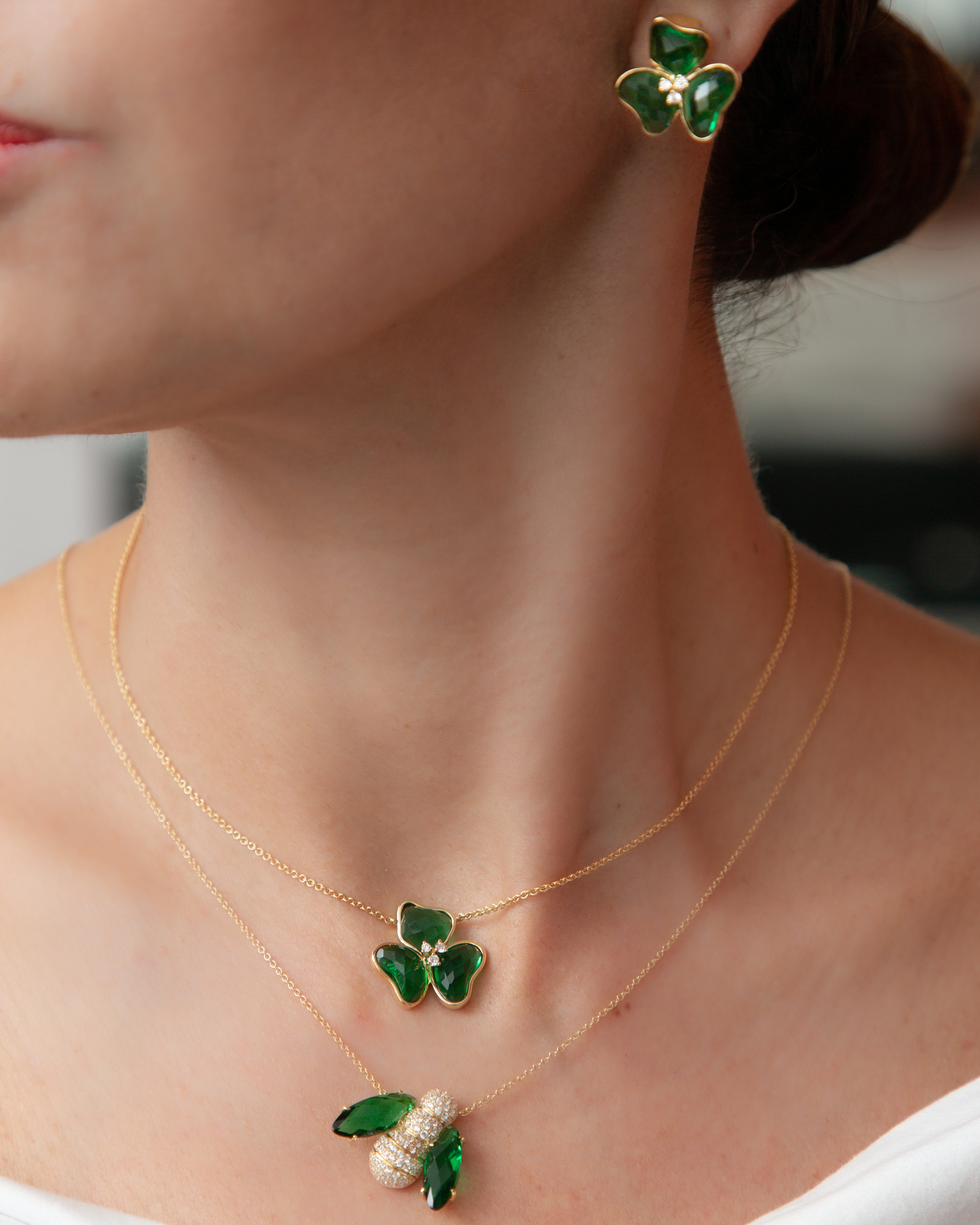 Il Petalo Classic Single Charm in Green Topaz