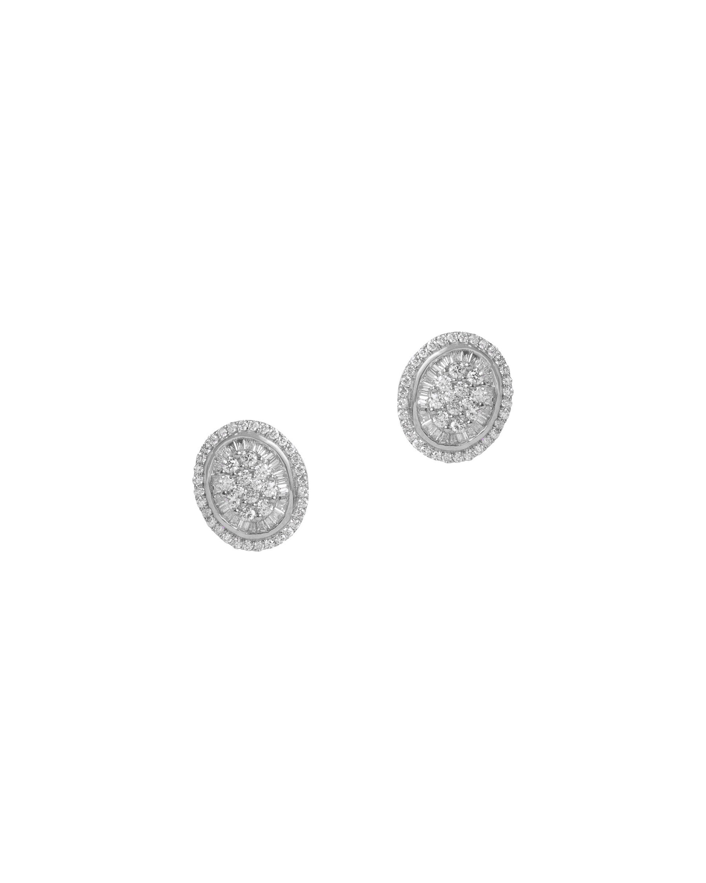 Oval Baguette Diamond Studs