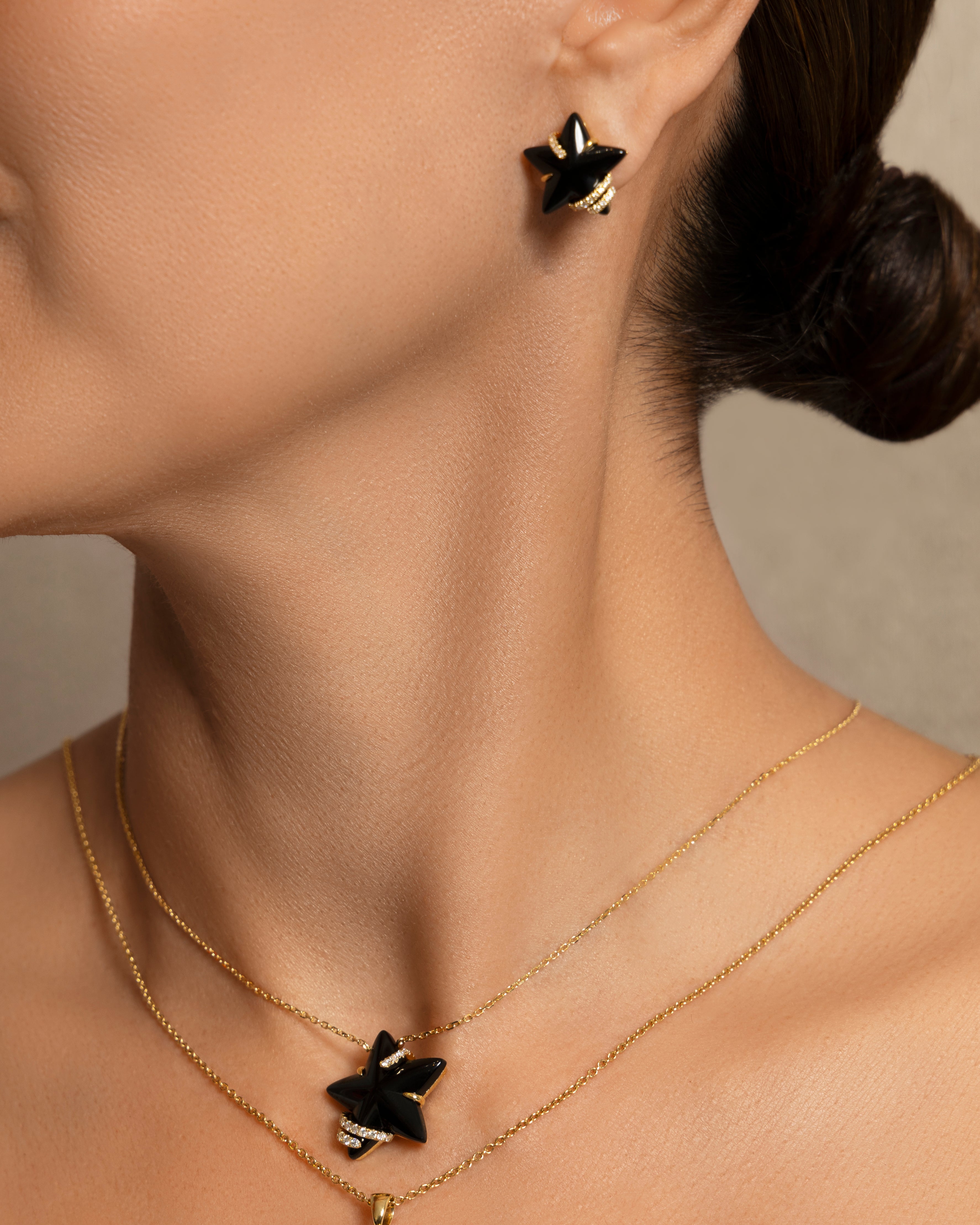 Stella Luna Small Earrings in Black Onyx