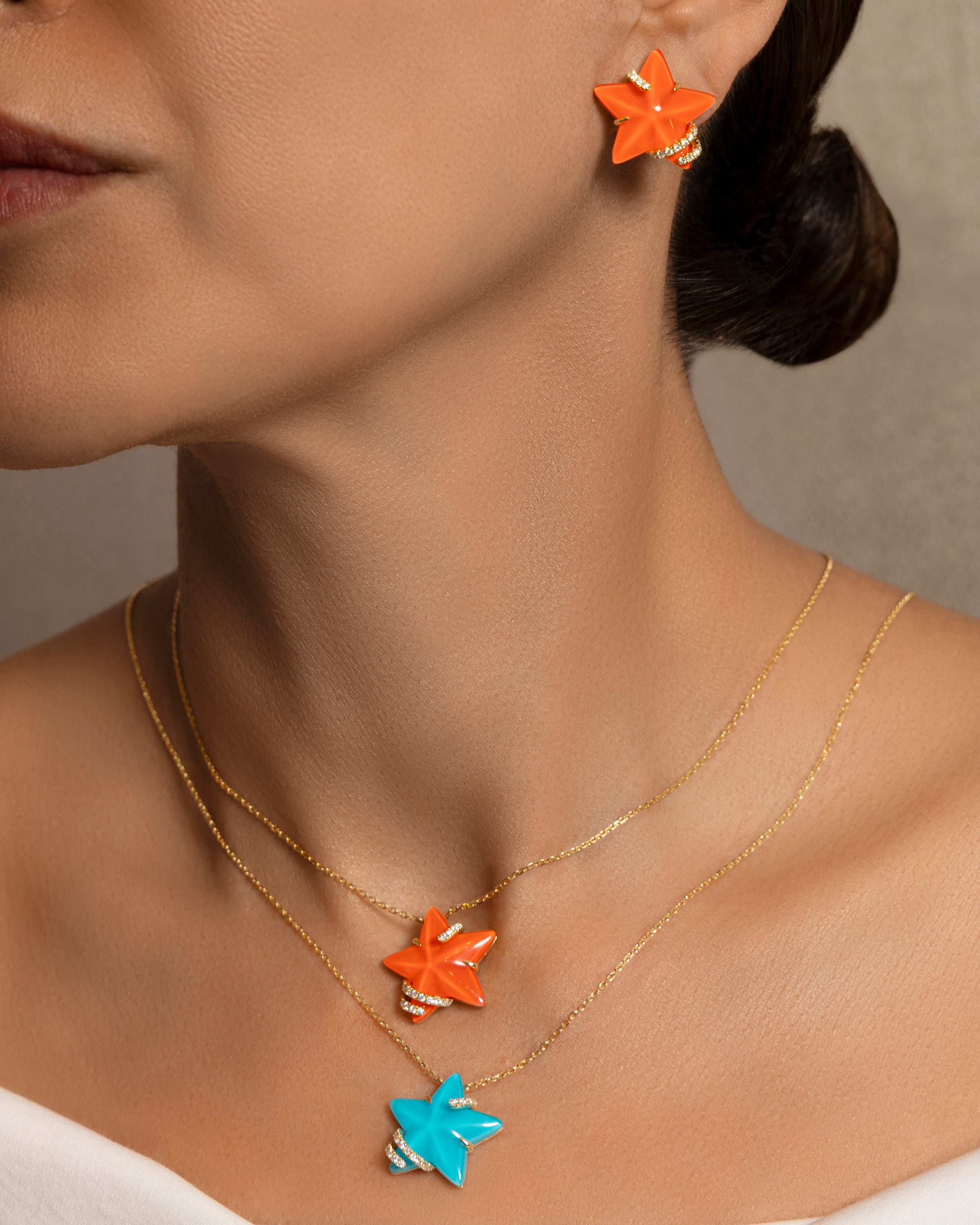 Stella Luna Necklace in Coral