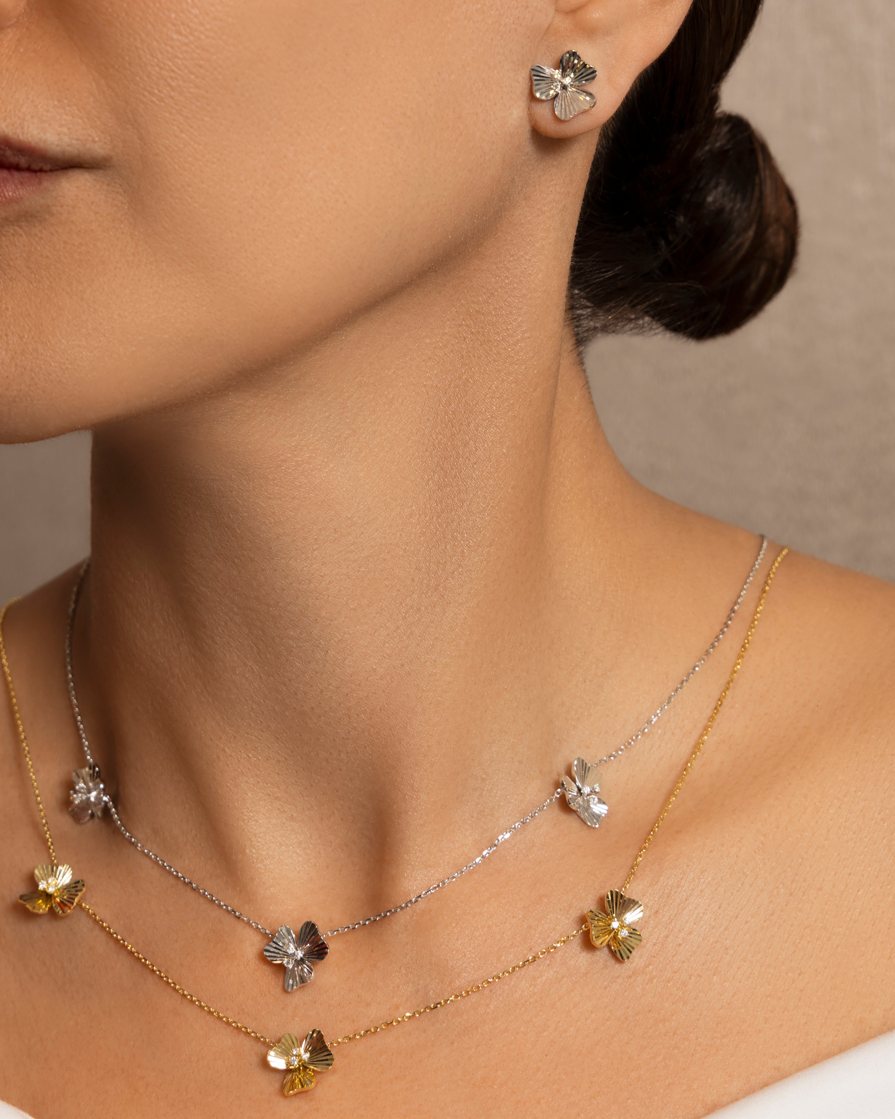 Doré Three Mini Flower Necklace