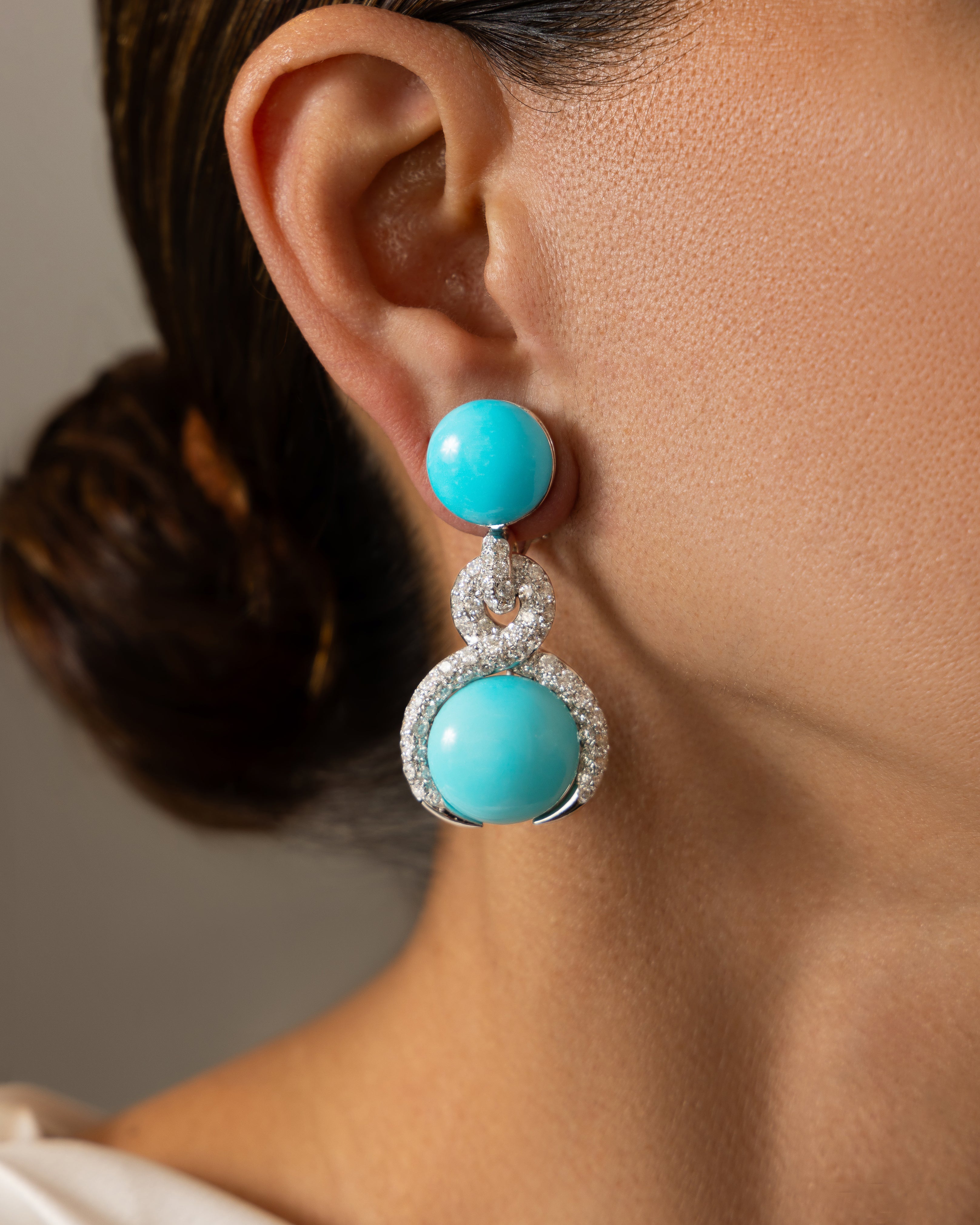 Double Turquoise Drop Earrings