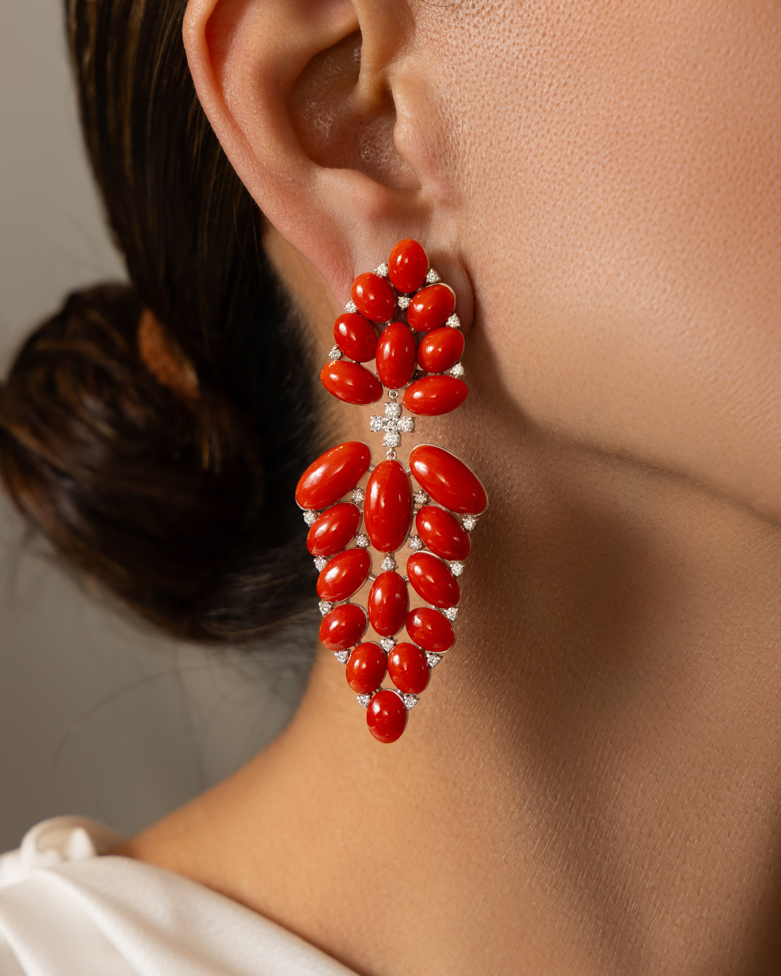 Coral Chandelier Earrings
