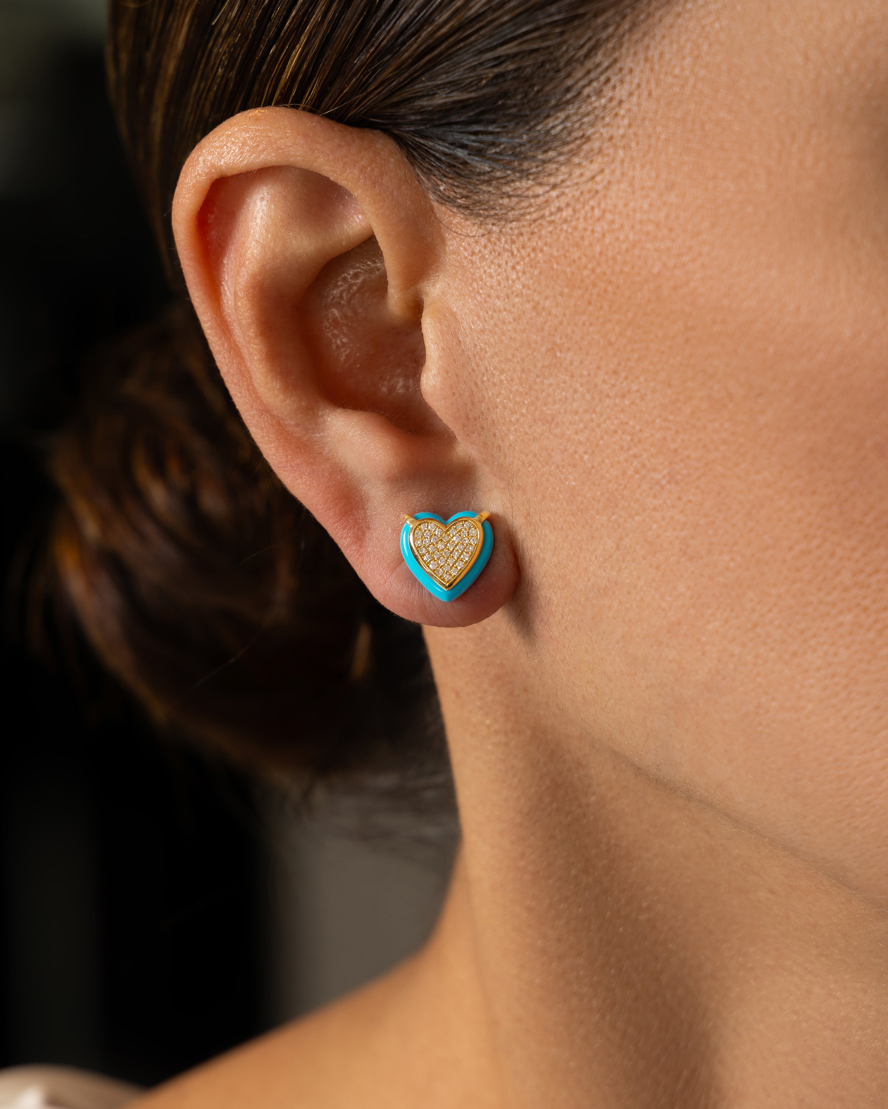 Shimmering Turquoise Heart Earrings