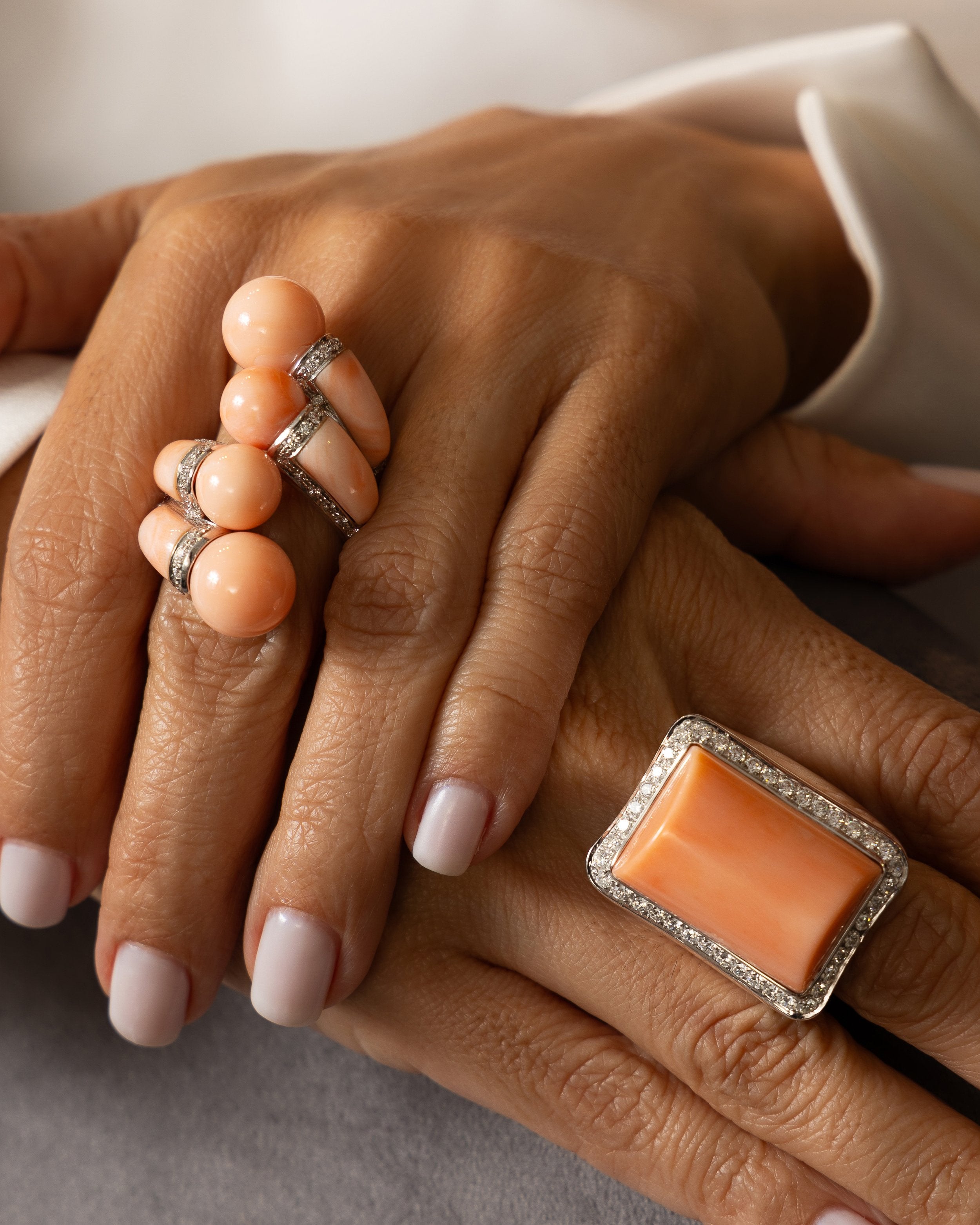 Coral Serpentine Ring