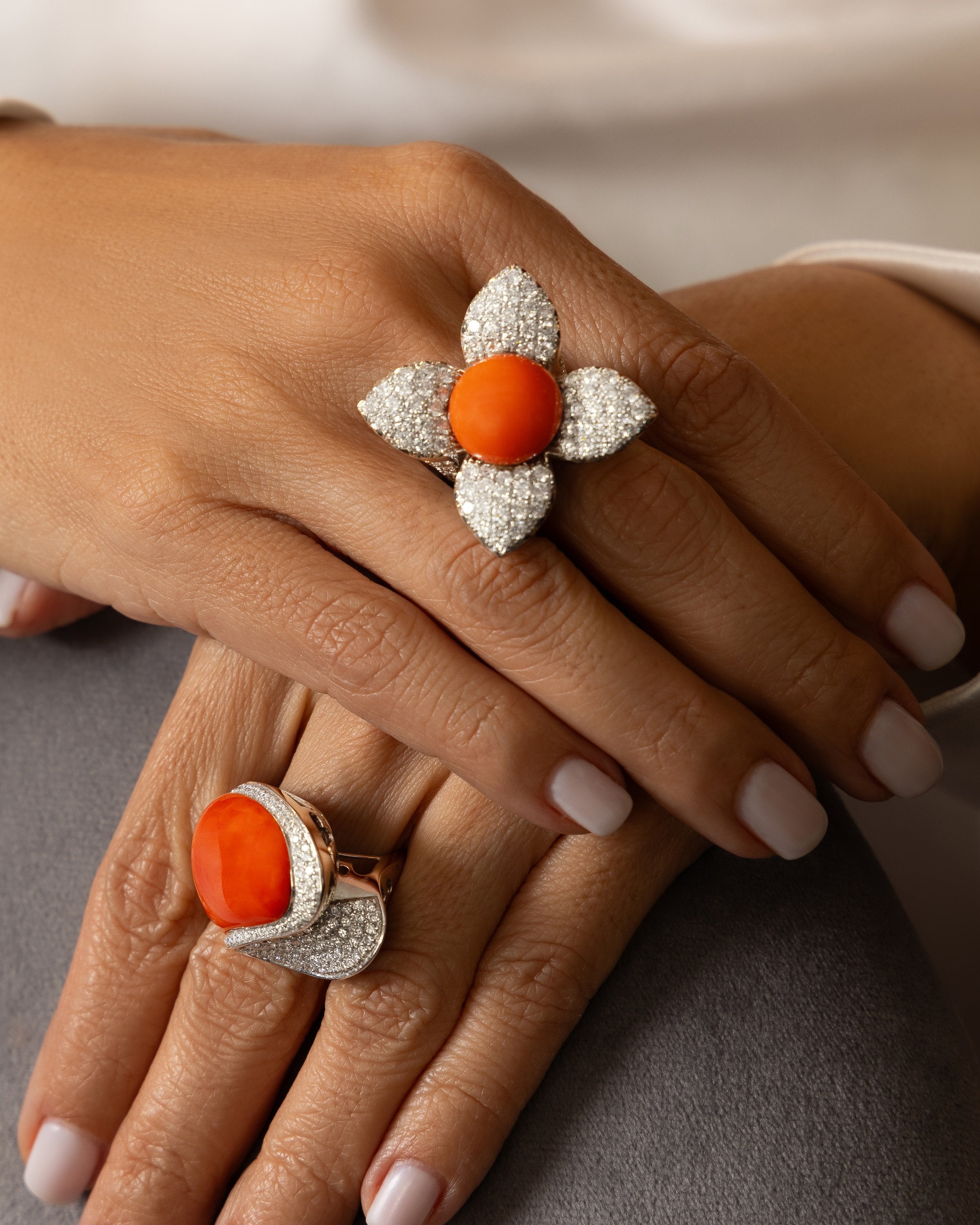 Abstract Coral Ring