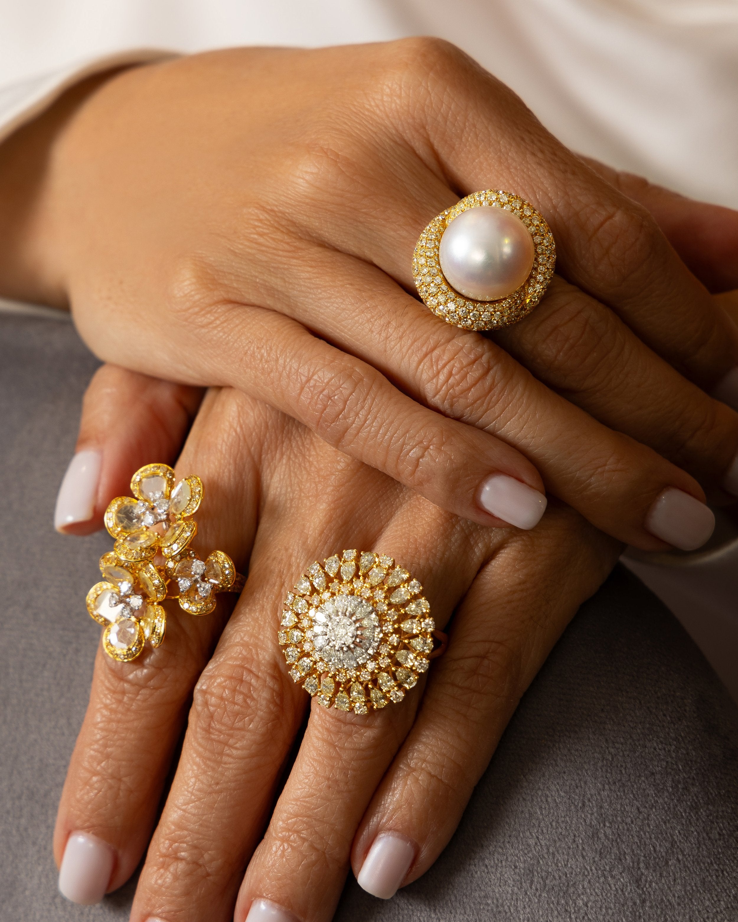 South Sea Pearl Diamond Ring