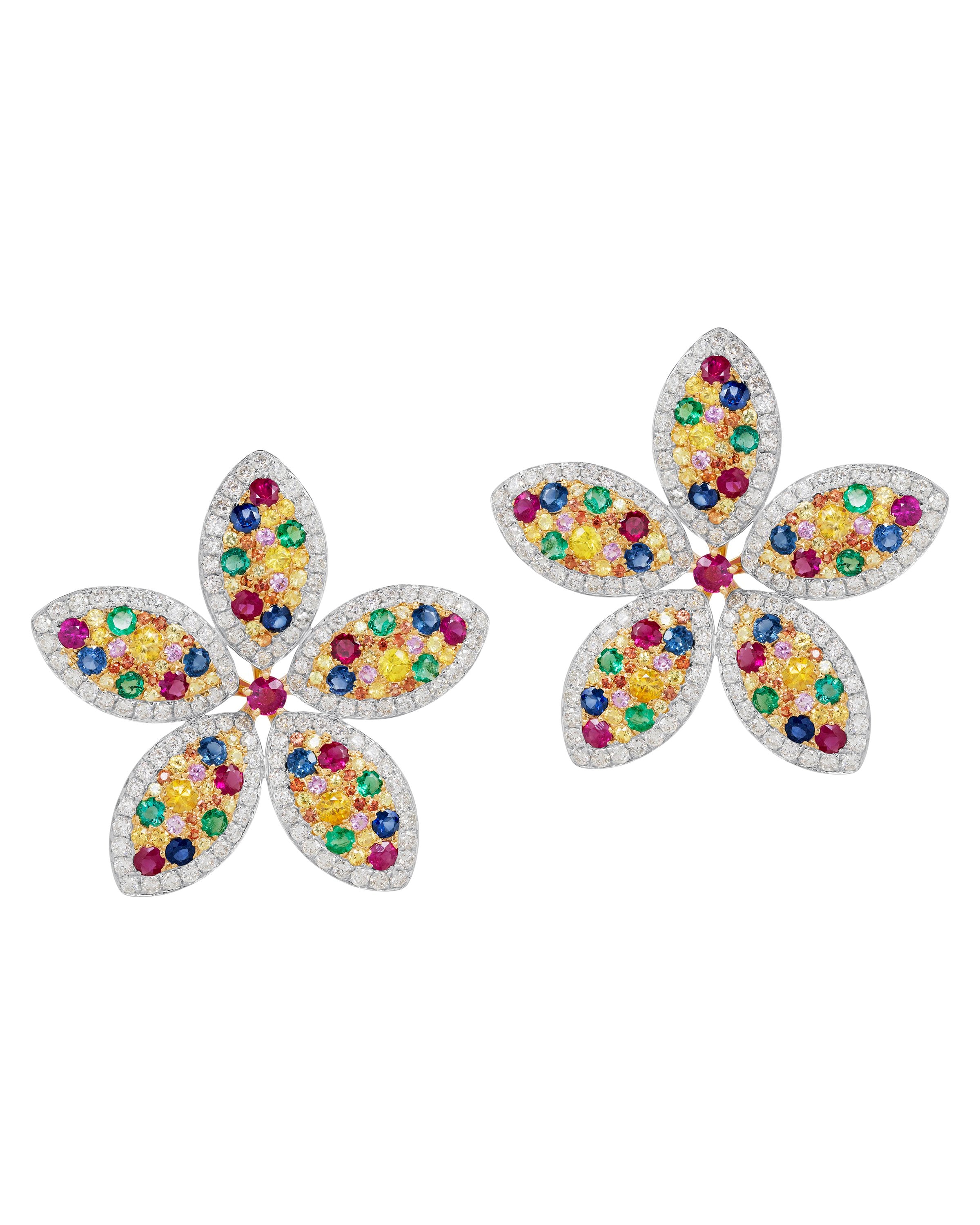 Sapphire Floral Earrings